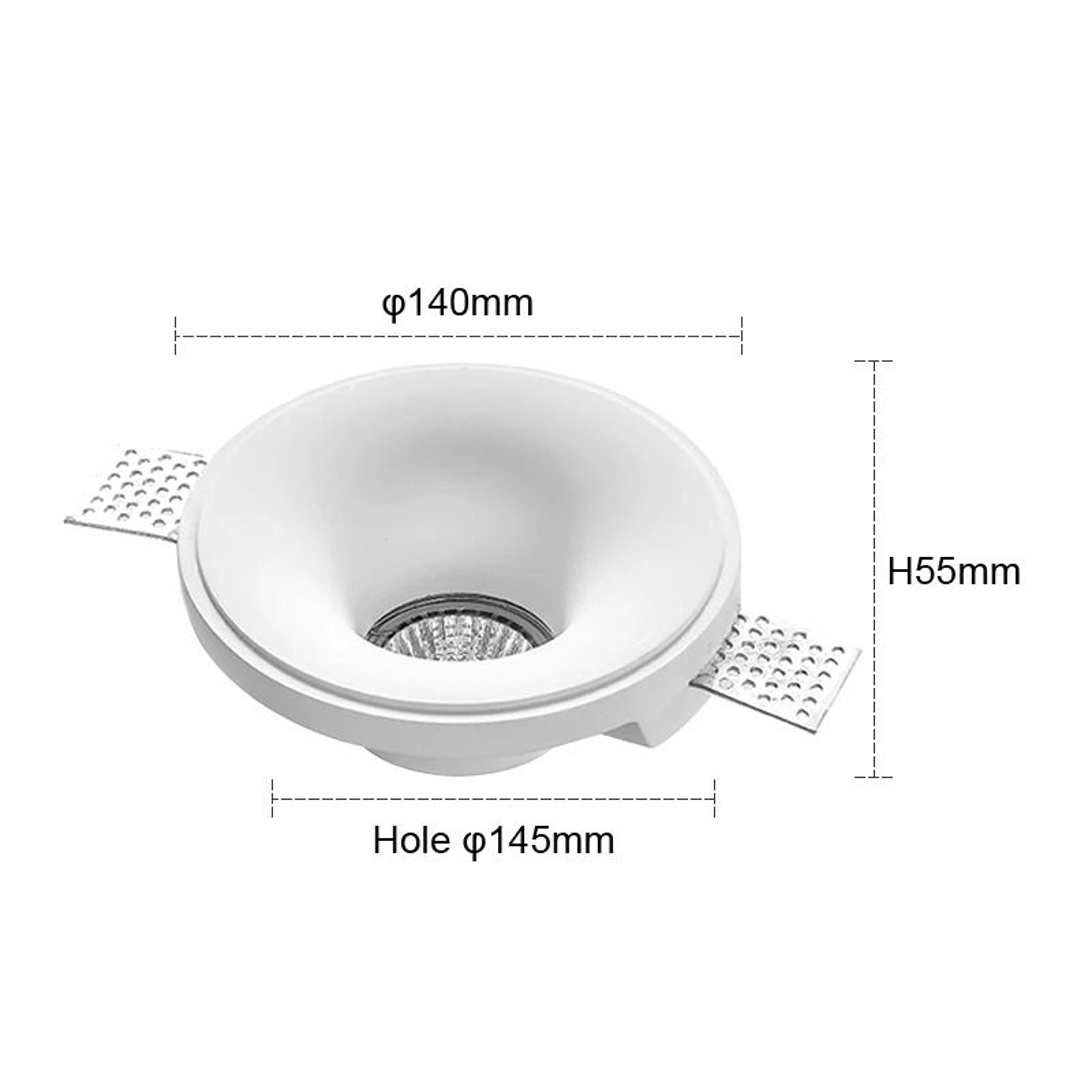 Trimless Recessed Gypsum Downlight  Borderless AntiGlare GU10 Plaster Ceiling Spotlight 6