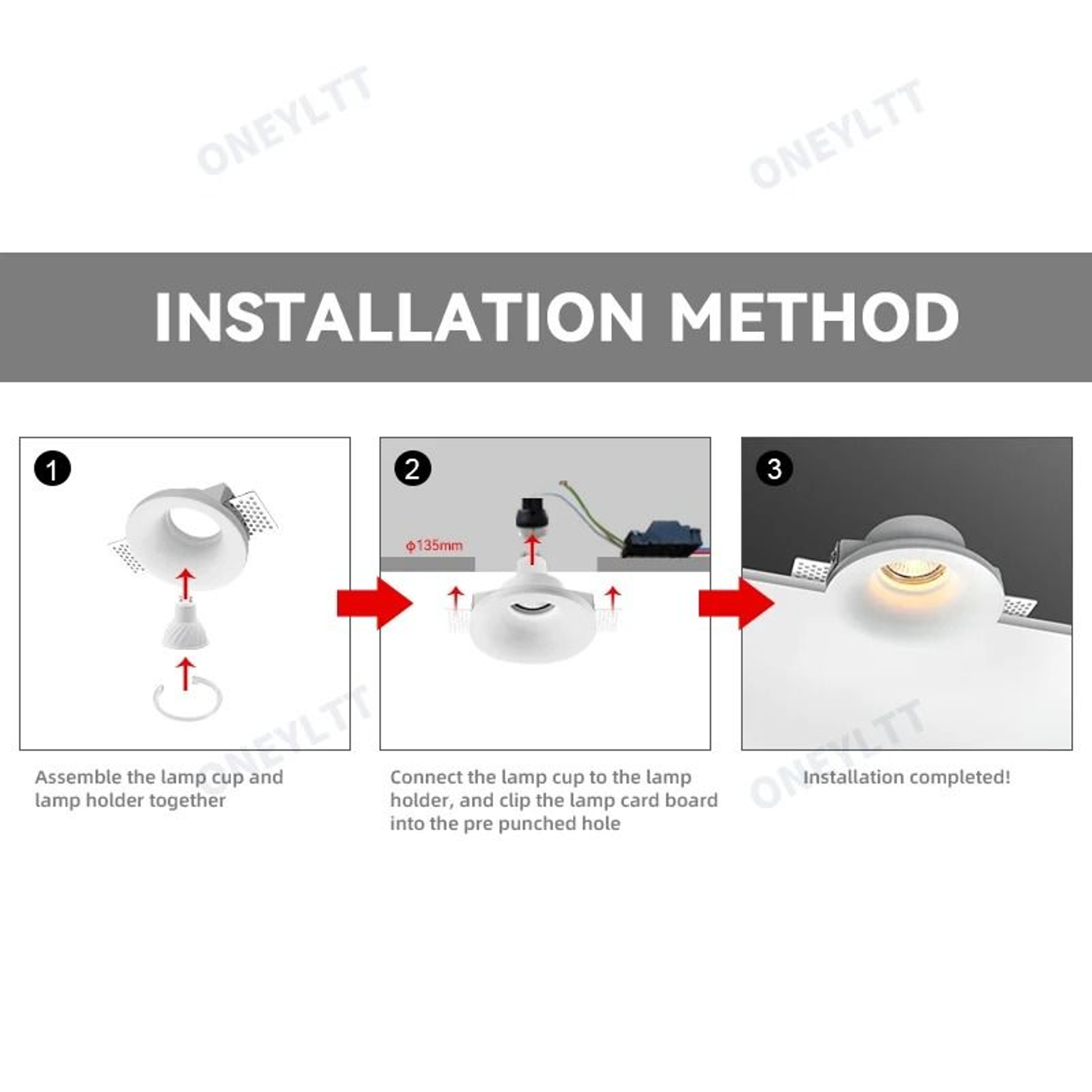 Architectural Borderless Gypsum Downlight  Seamless Trimless Plaster GU10 AntiGlare Recessed Ceilin 5