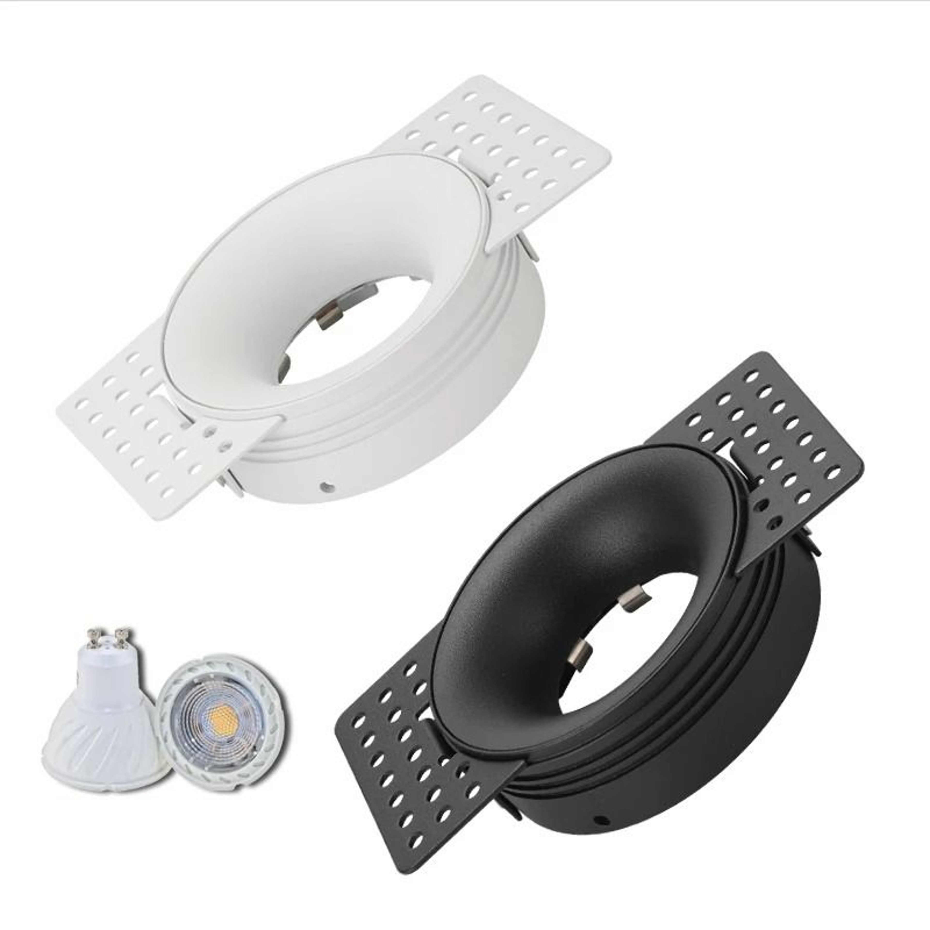 Frameless Recessed GU10 MR16 Downlight Fitting  Adjustable Borderless Round Ceiling Spotlight Frame 0