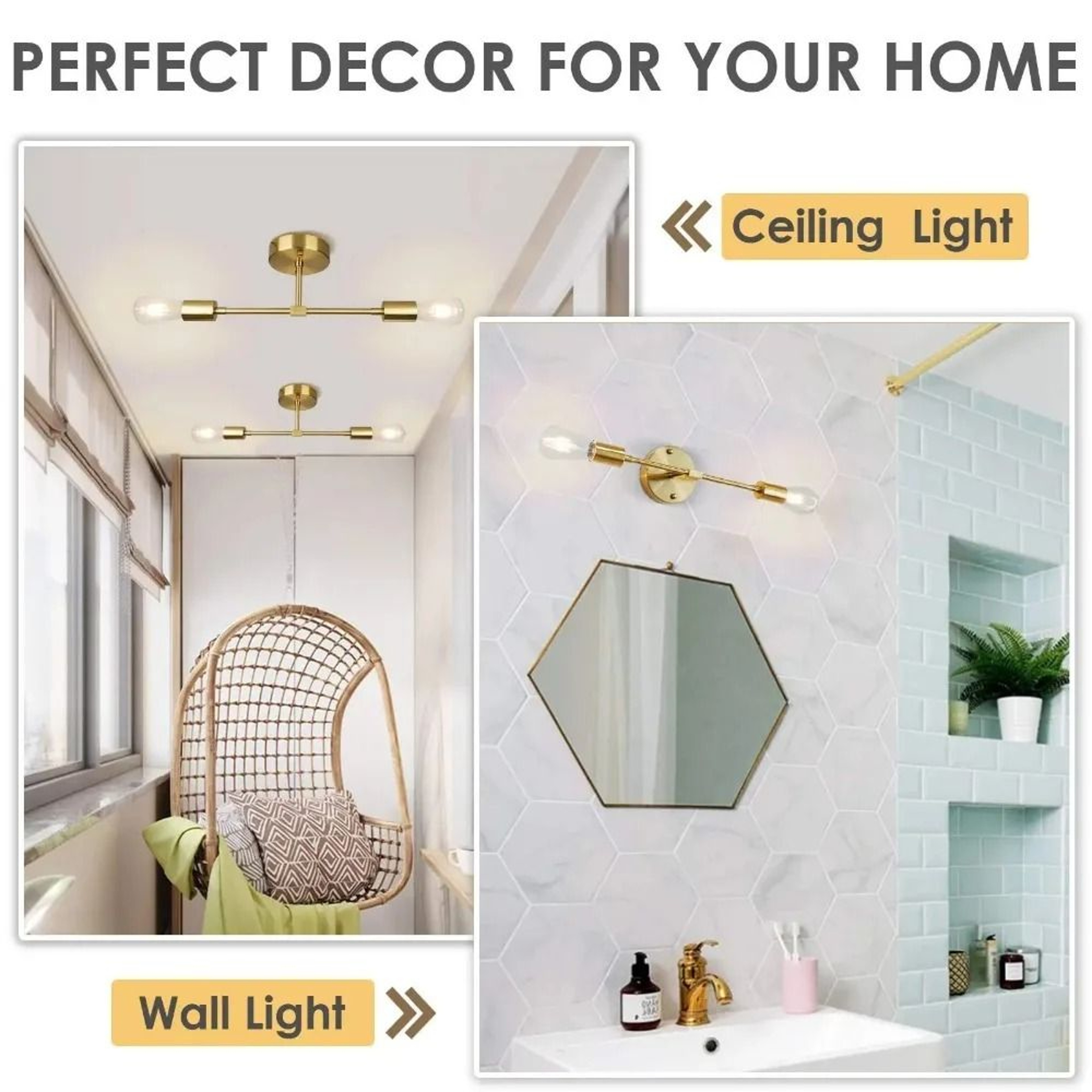 Modern Golden DualHead Wall Sconce  Minimalist E27 Double Light Fixture For Bedroom  Corridor 3