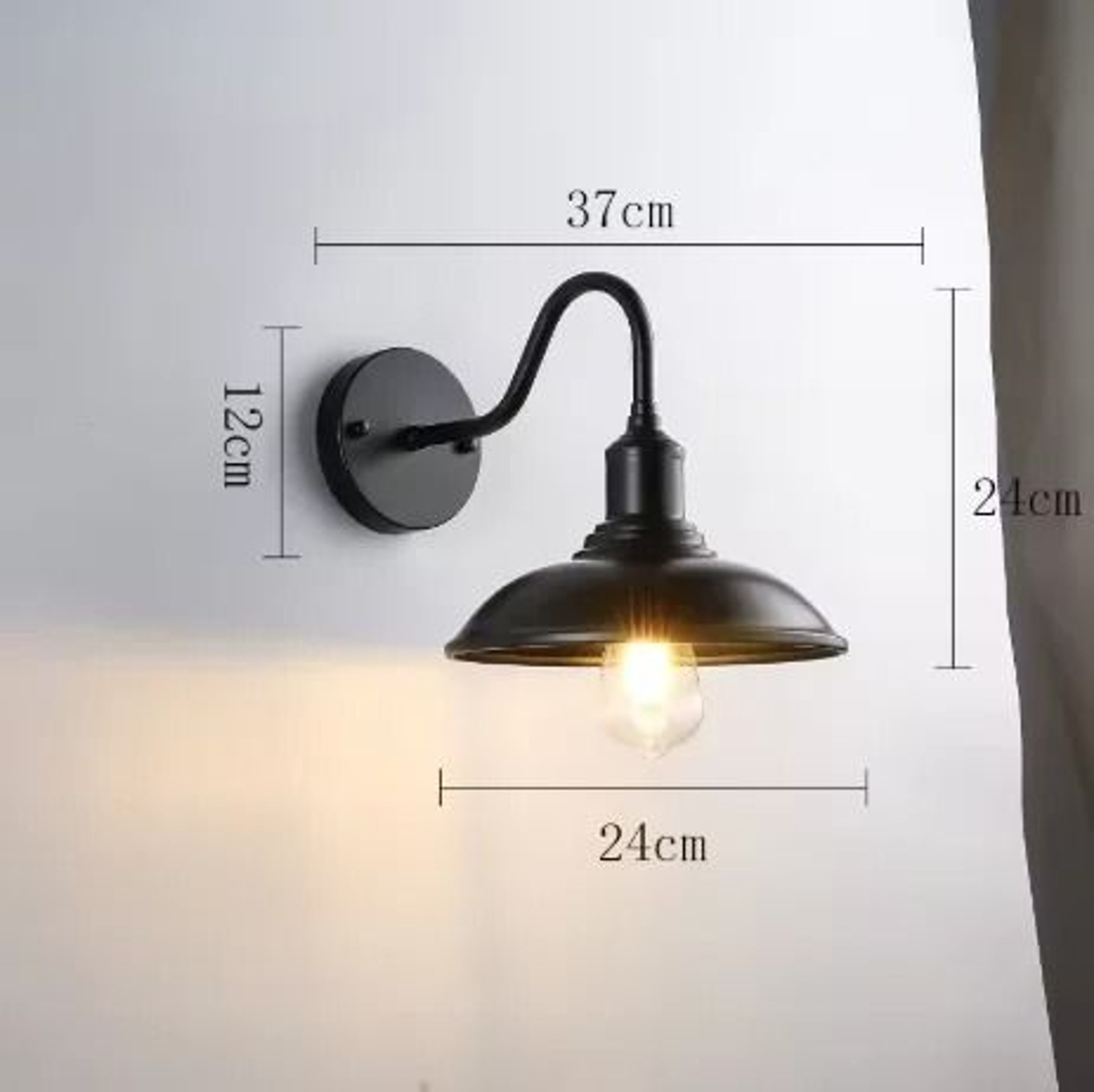Retro Industrial Black Outdoor Wall Sconce  Waterproof Gooseneck Barn Light For Porch Garage  Patio 7