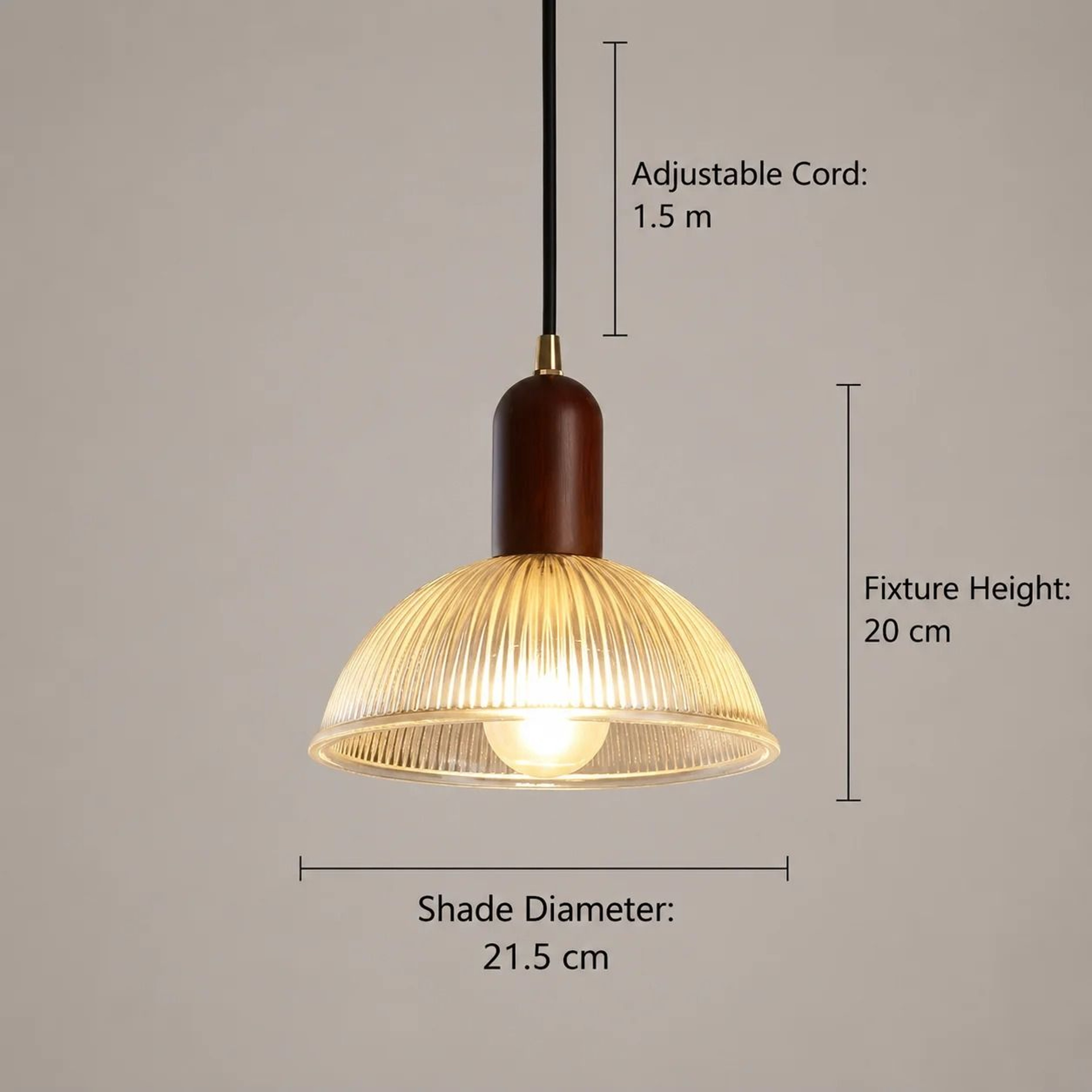 Vintage Modern Glass  Wood Pendant Light  Nordic Retro Hanging Lamp For Dining Room Kitchen Island  3