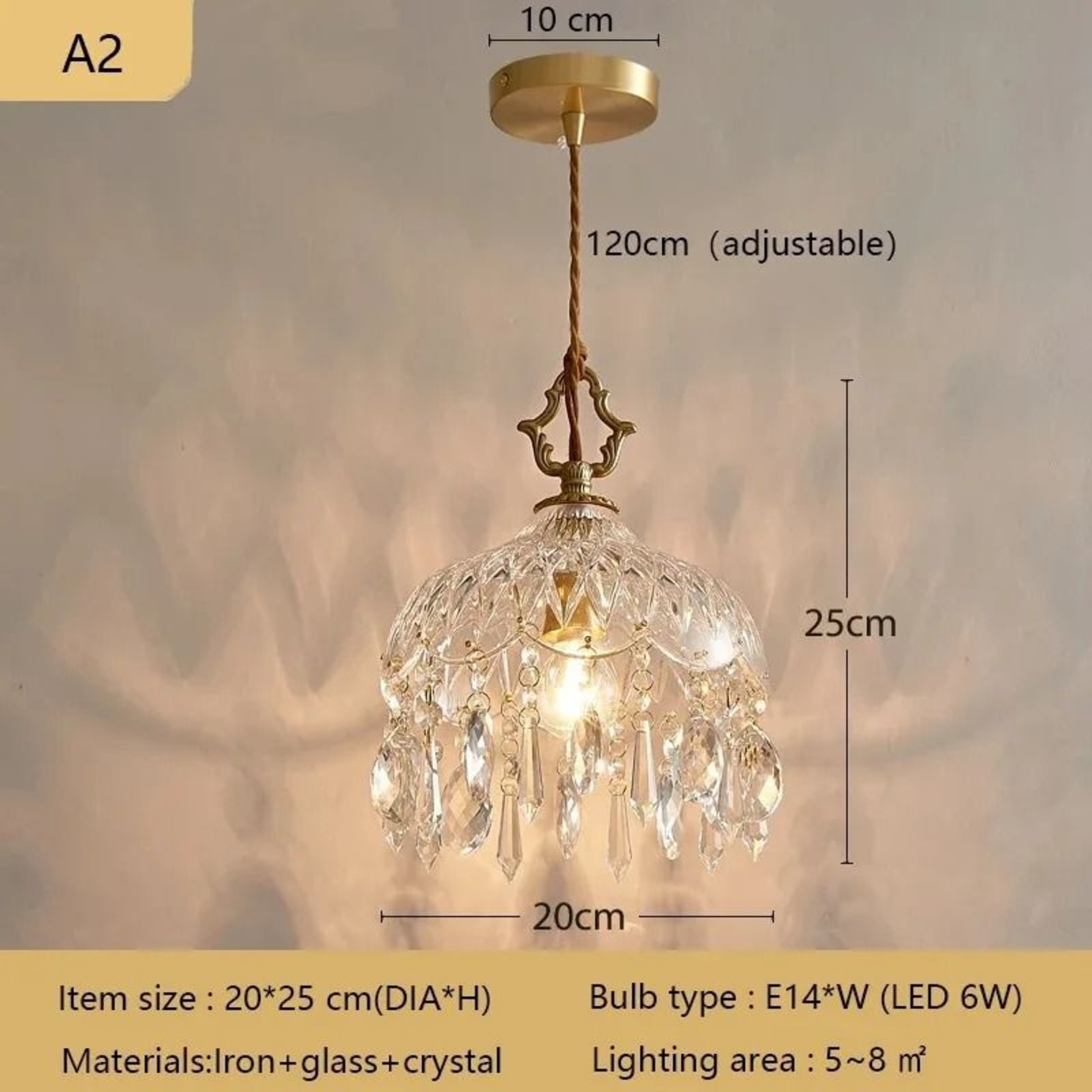 Modern Medieval Crystal Wall Sconce  Pendant Light  Luxury French Glass Ambient Fixture For Bedroom 3