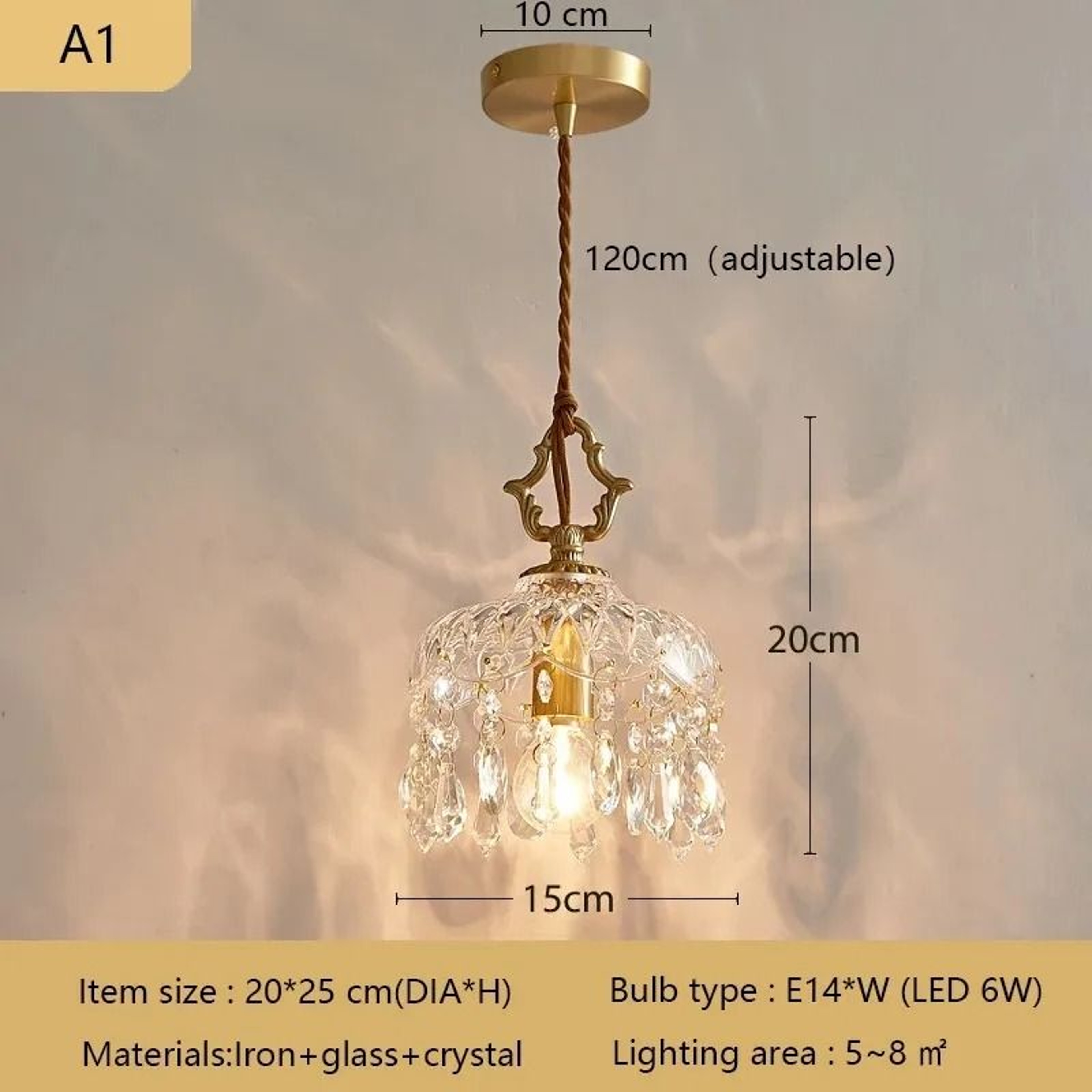 Modern Medieval Crystal Wall Sconce  Pendant Light  Luxury French Glass Ambient Fixture For Bedroom 8