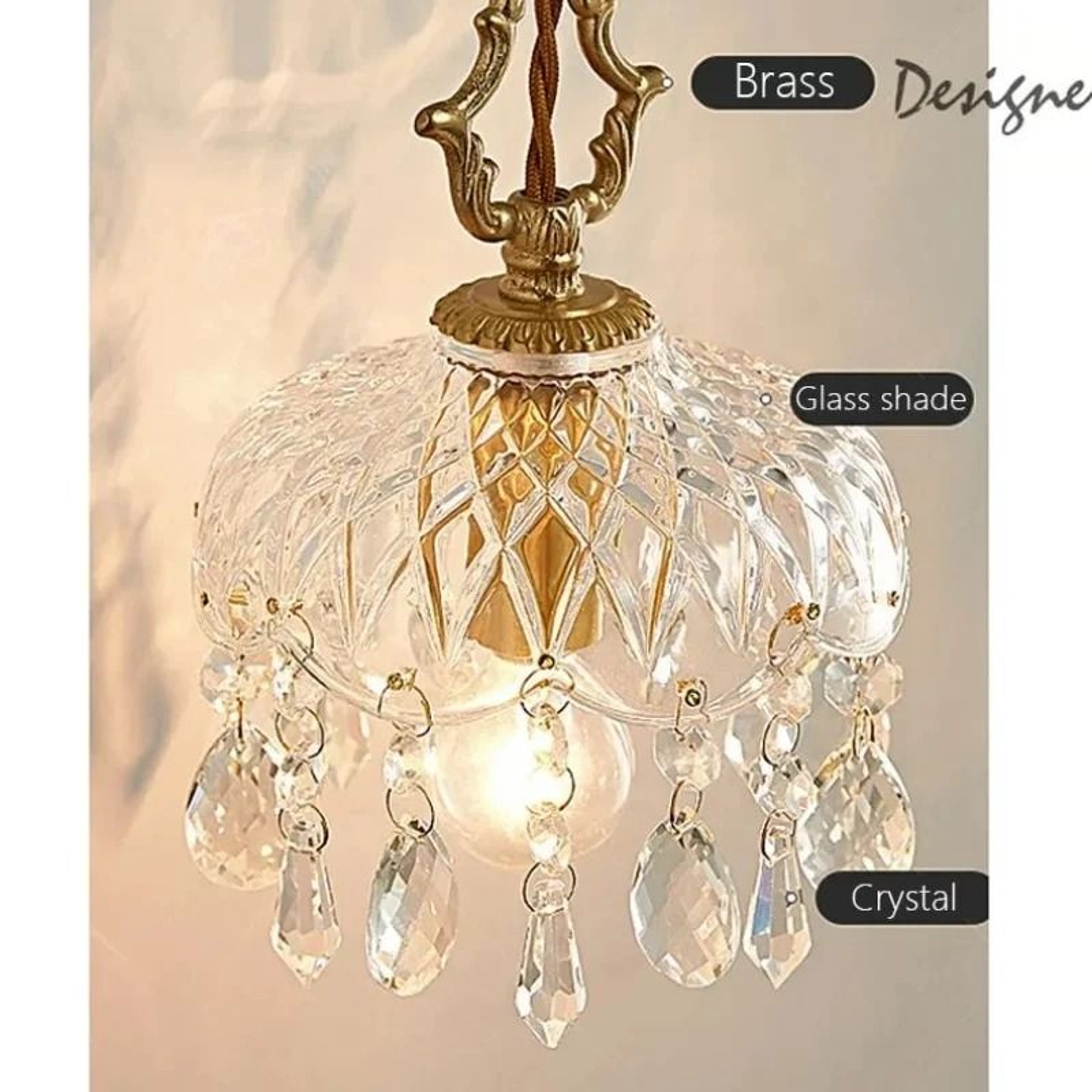 Modern Medieval Crystal Wall Sconce  Pendant Light  Luxury French Glass Ambient Fixture For Bedroom 4