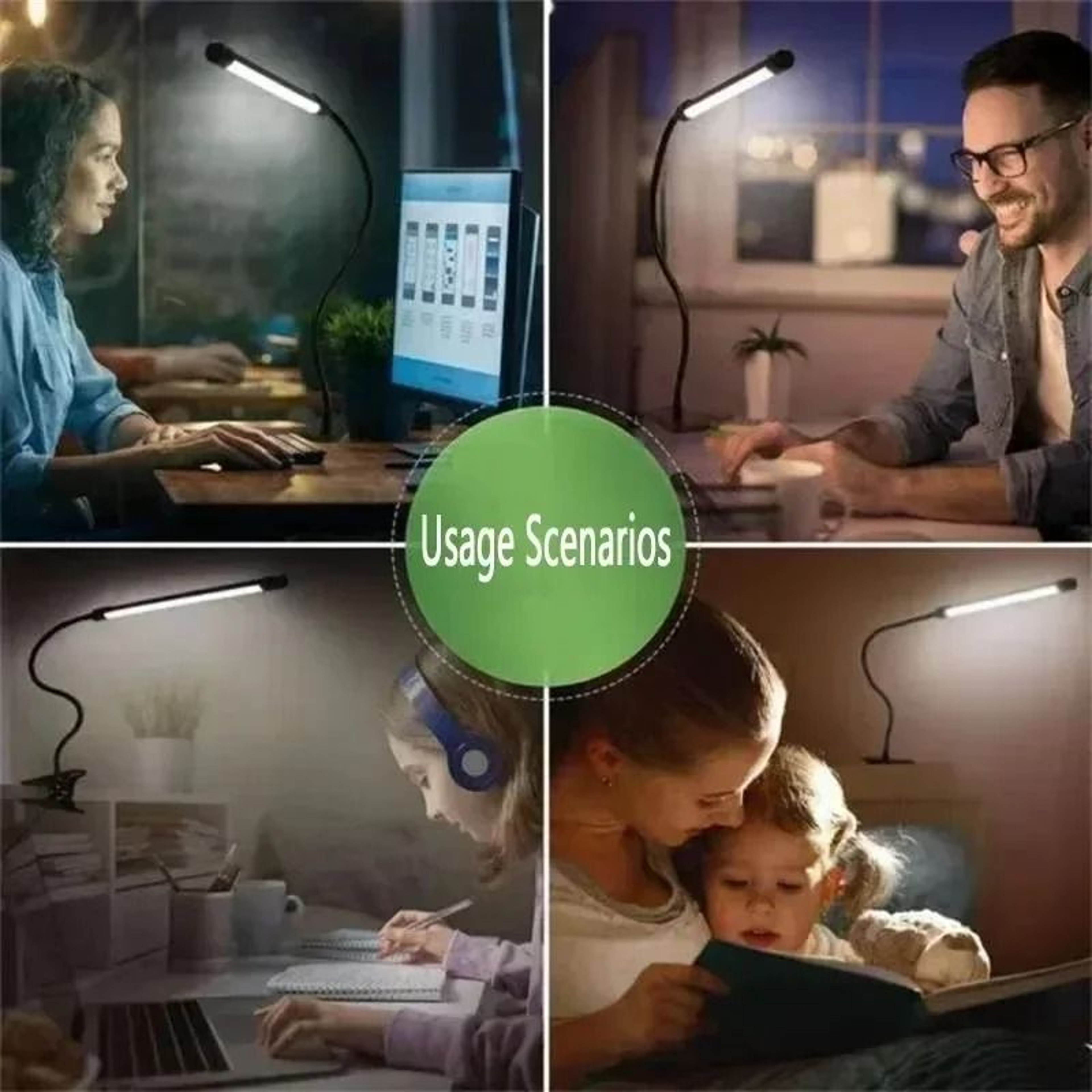 Adjustable Buckle Clamp LED Desk Lamp  Compact Task Light For Student Dorms Desks  Bedside 5