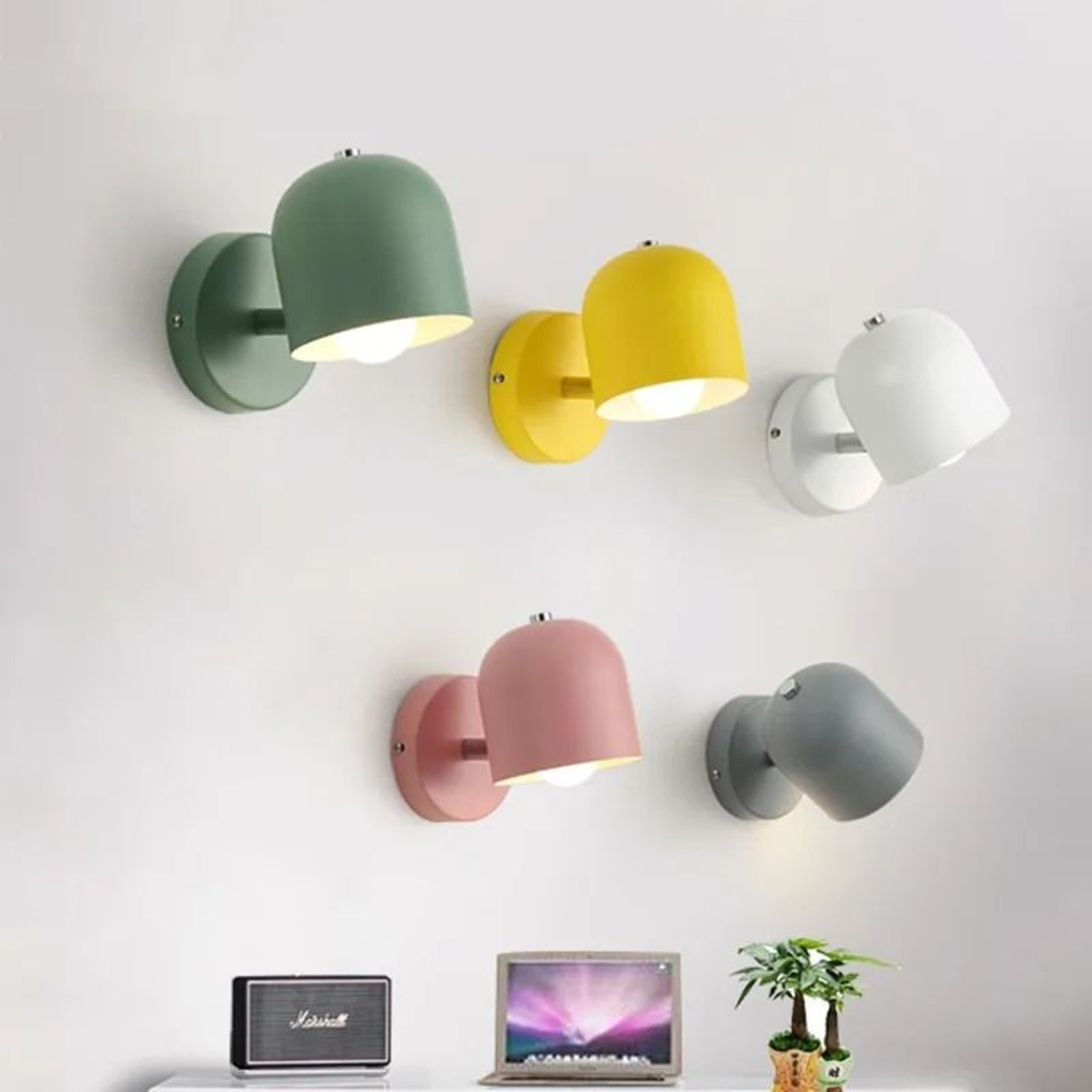 Nordic Macaron SteeringHead Wall Sconce  Adjustable Directional Wood Wall Lamp For Bedroom Living R 3