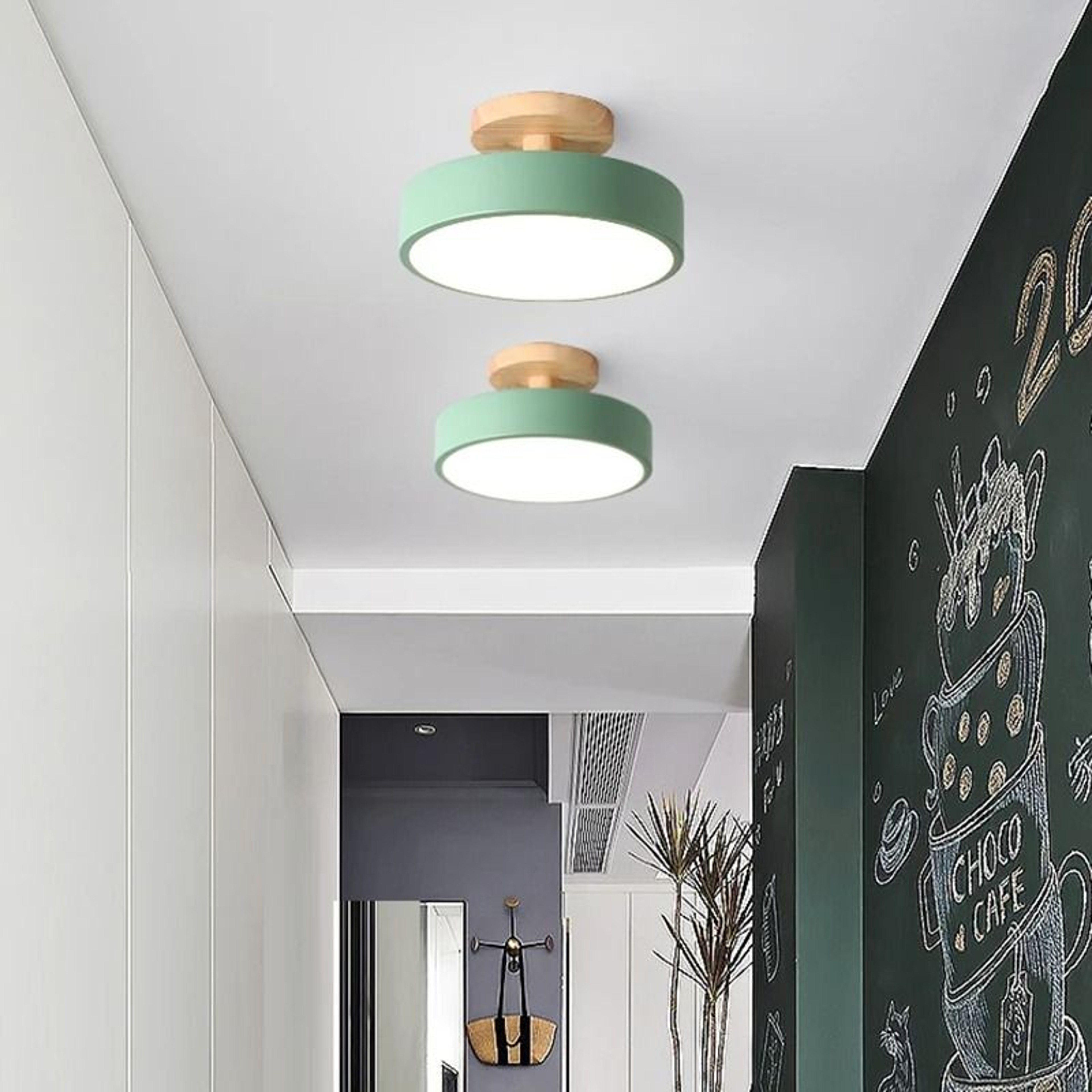 Modern Macaron LED Ceiling Light  Minimalist Flush Mount Chandelier For Aisle Corridor Foyer  Balco 0