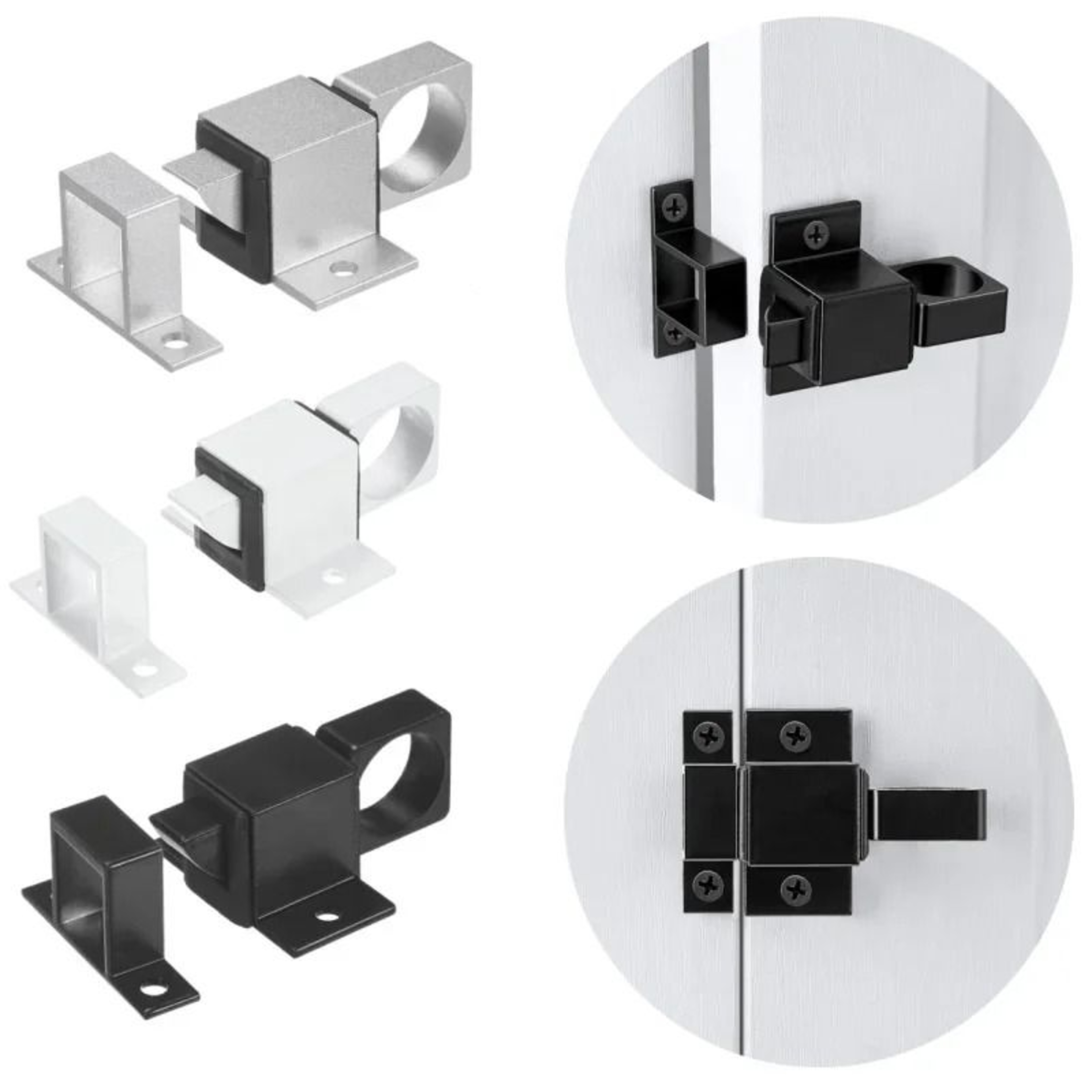 Automatic Aluminum Alloy Spring Latch  SelfClosing PullRing Barrel Bolt For Doors Gates  Windows 2