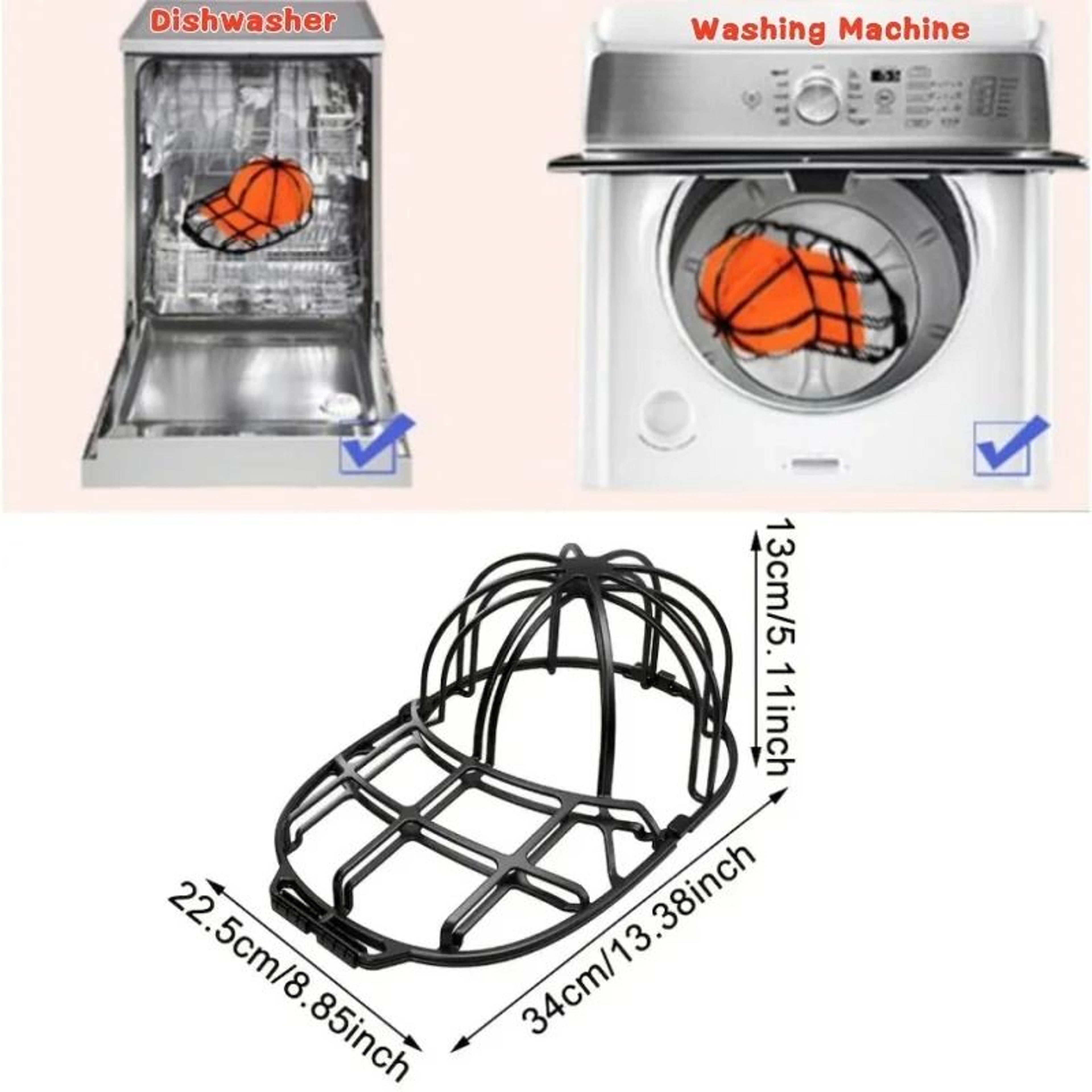 3Pack Baseball Cap Washer Frame  Hat Cleaner Cage  AntiDeformation Washing Protector Rack 1