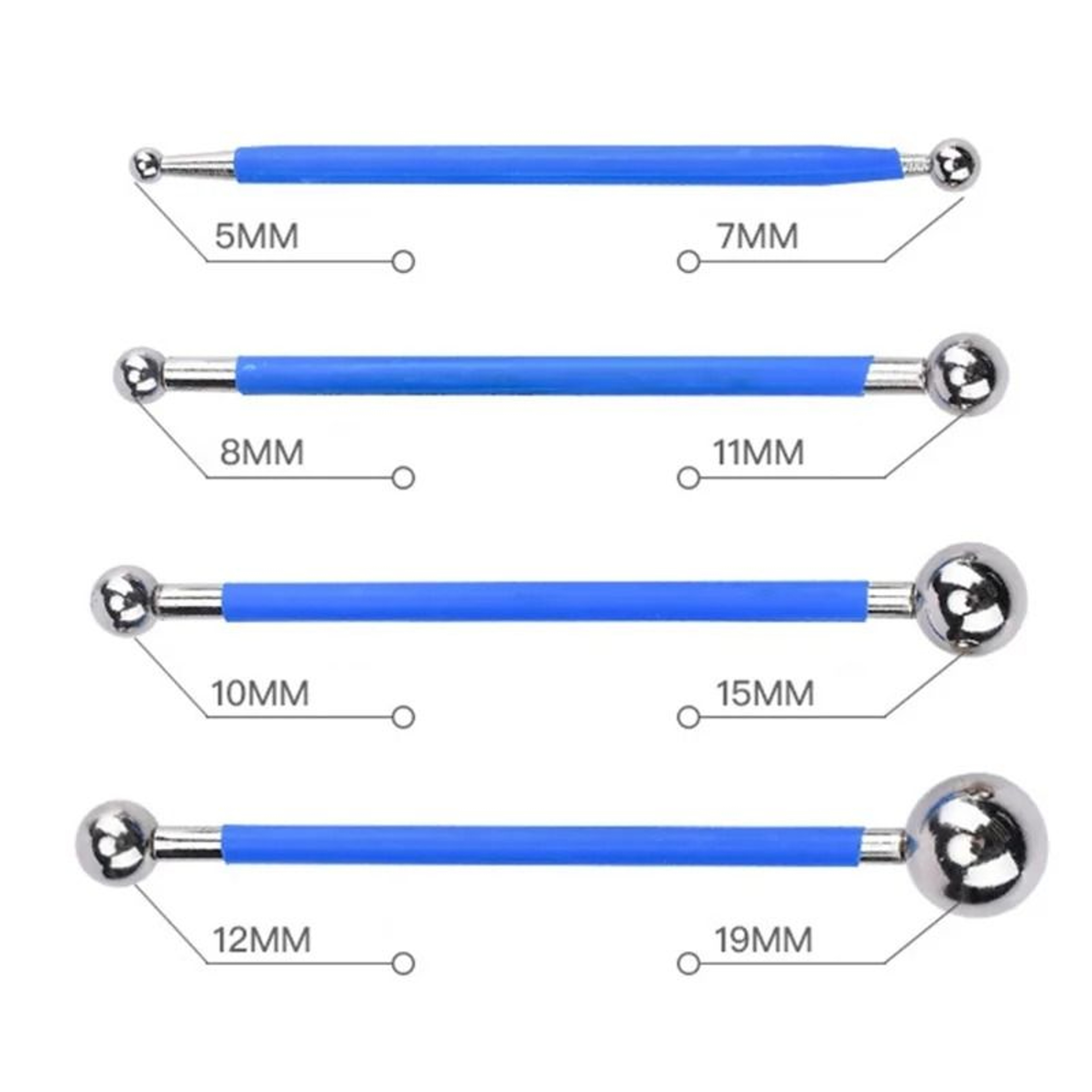 4Piece DoubleEnded Ball Stylus Dotting Tool Set  Stainless Steel Clay Sculpting  Tile Grout Pressur 1
