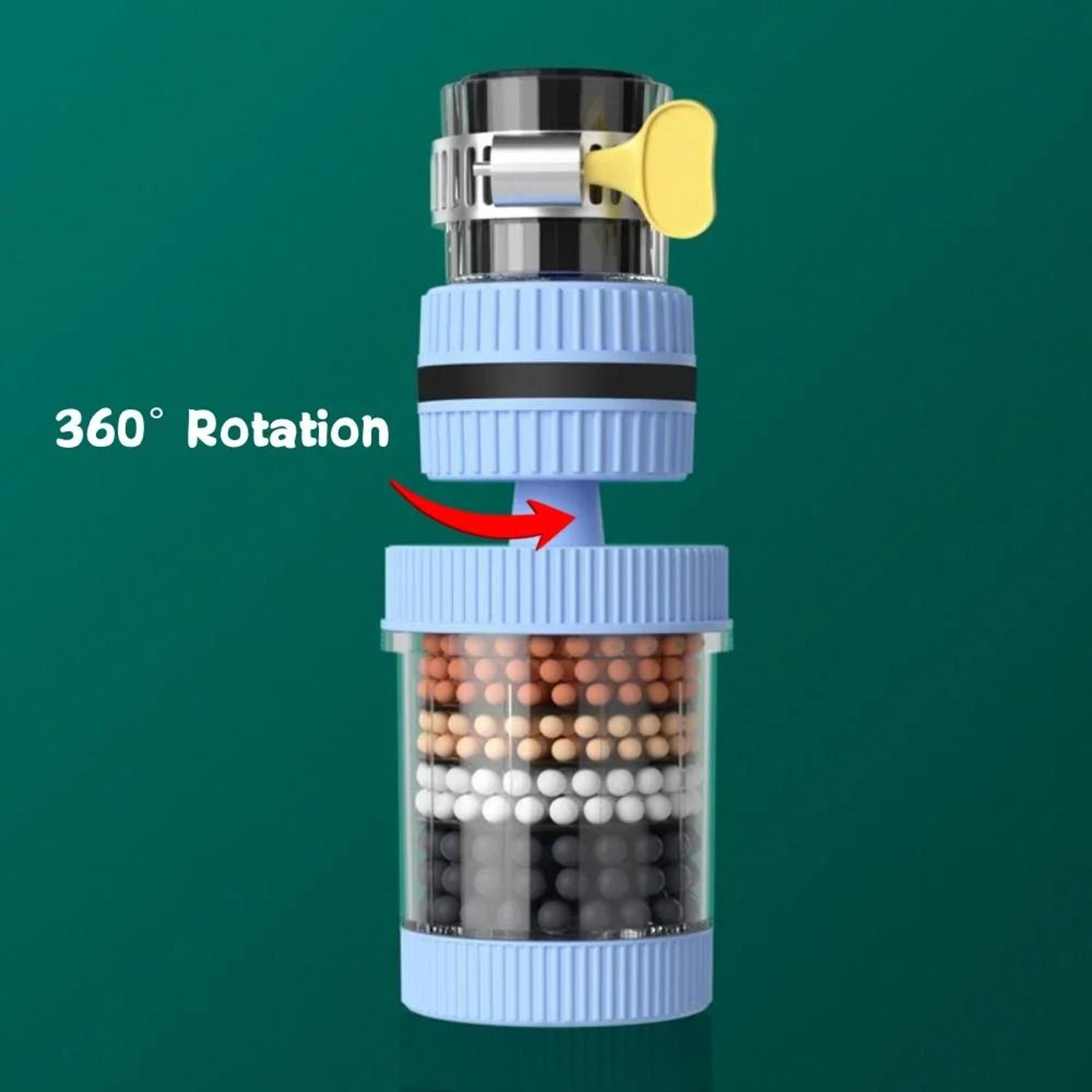 360 Rotating Faucet Water Filter  Mini Kitchen Tap Purifier With Activated Carbon Filtration 10