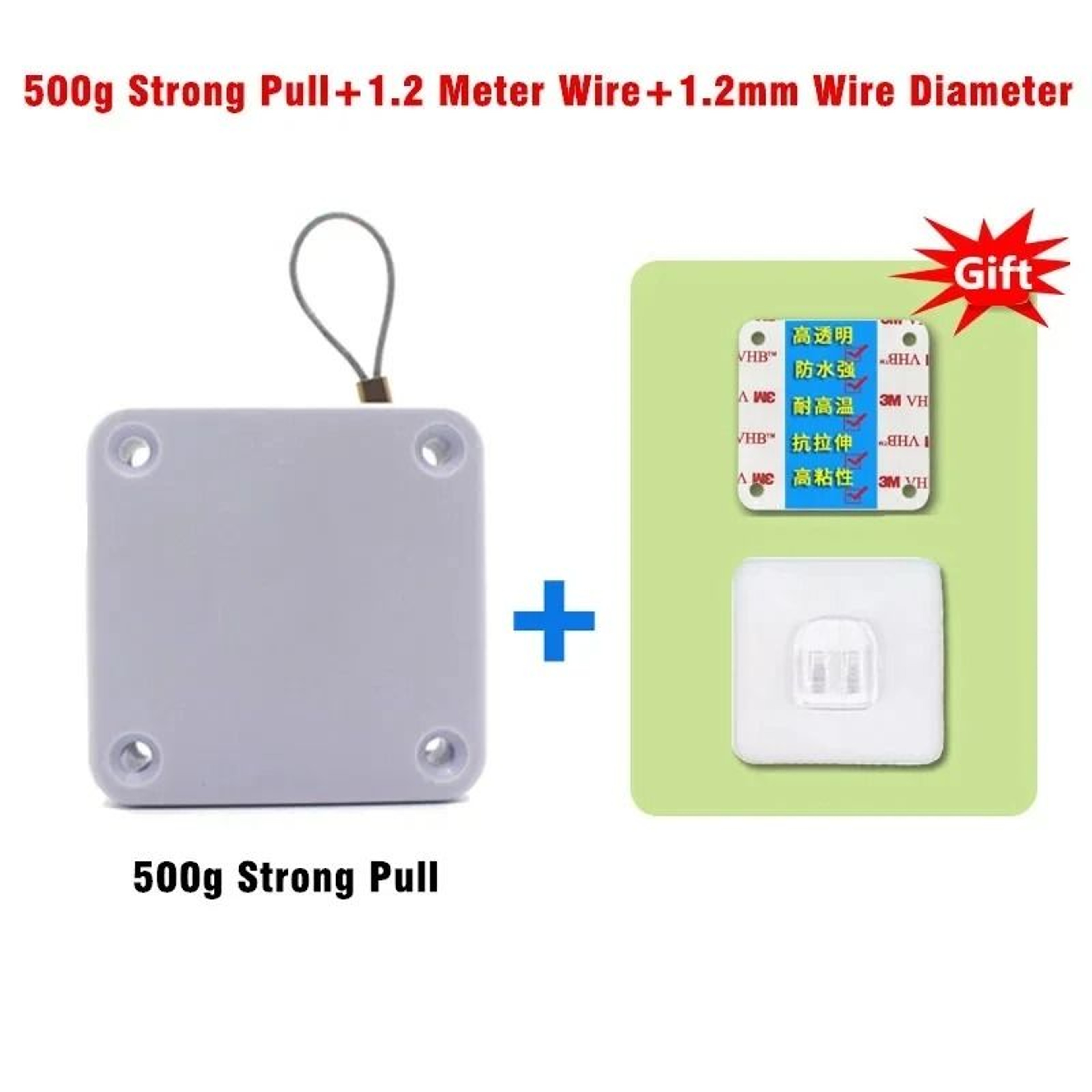 PunchFree Automatic Sensor Door Closer  Adjustable Steel Wire Cable SelfClosing Retractor 8