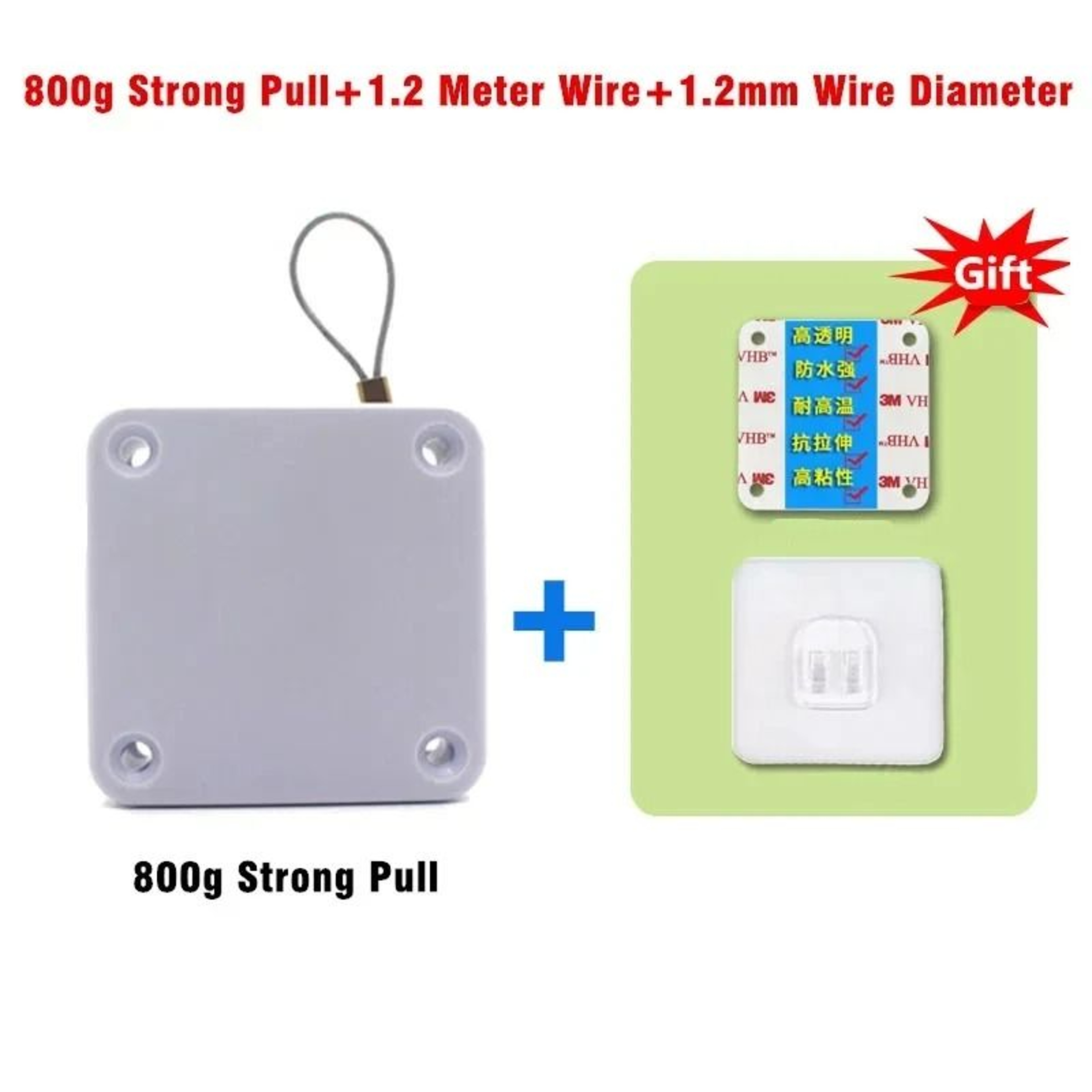 PunchFree Automatic Sensor Door Closer  Adjustable Steel Wire Cable SelfClosing Retractor 9