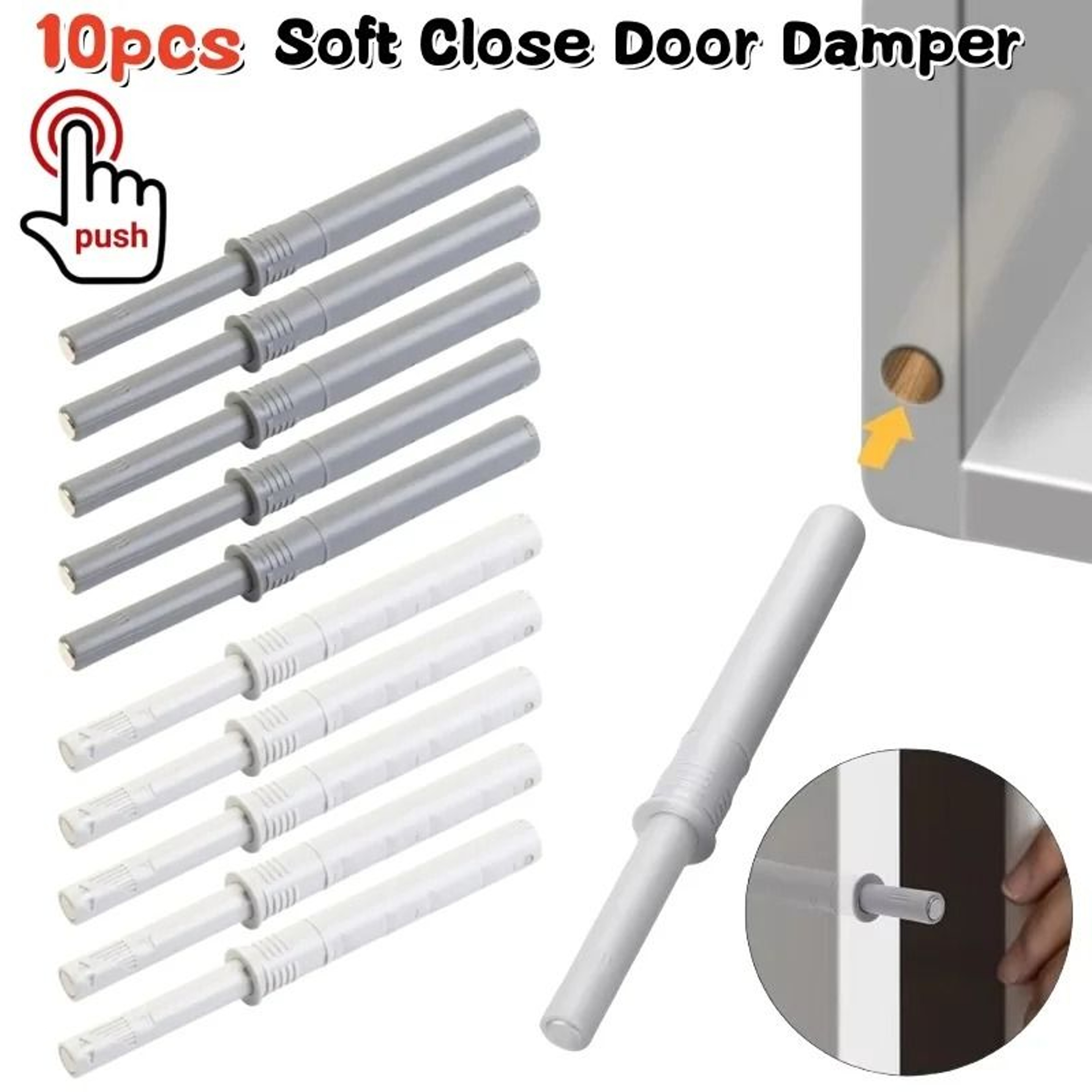 10Pack Rebounding Magnetic Touch Latch Set  HeavyDuty PushtoOpen Cabinet Catches  Door Closers 0
