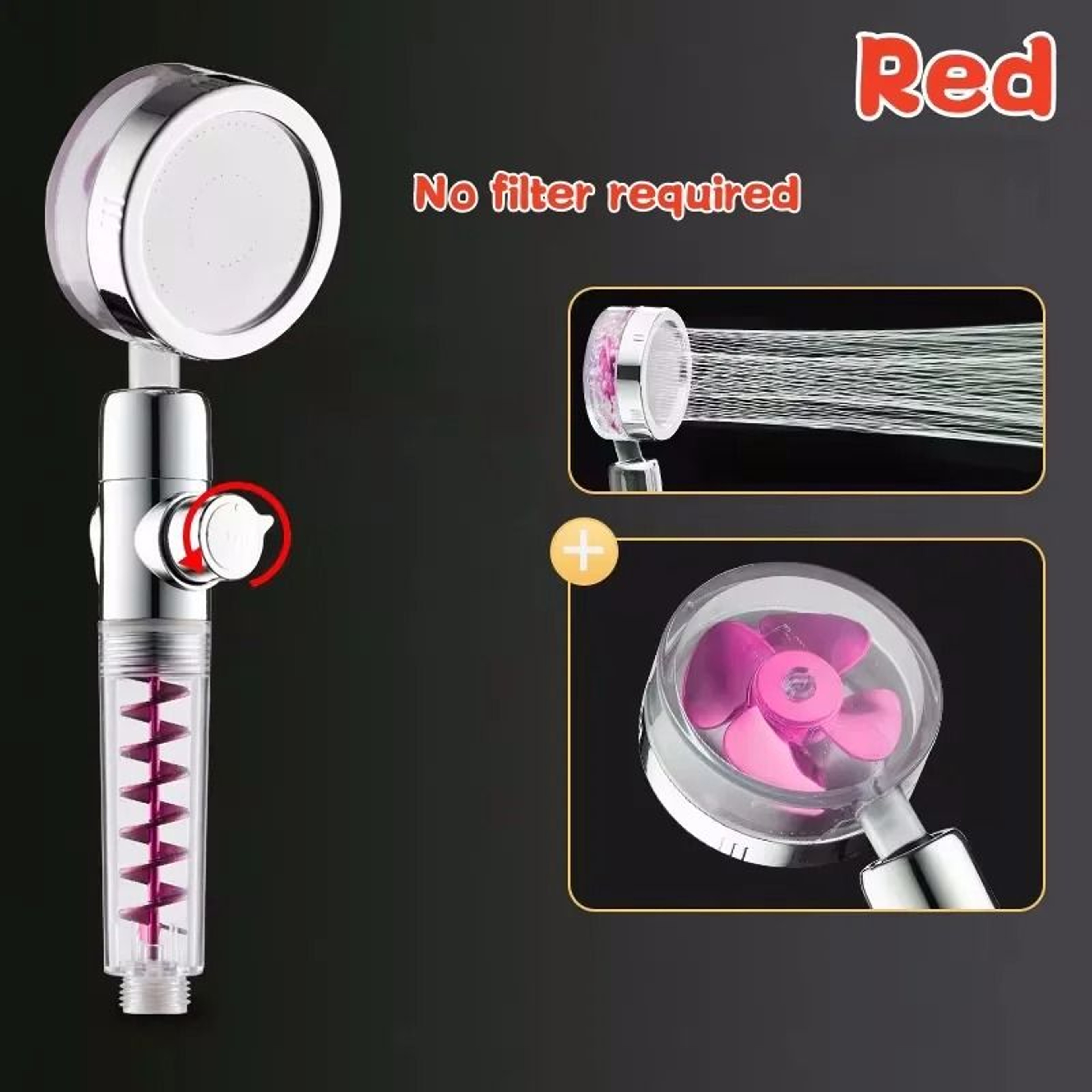 3Mode Turbo Fan Handheld Showerhead  HighPressure WaterSaving Sprayer With Eco Filter  Pause Switch 12