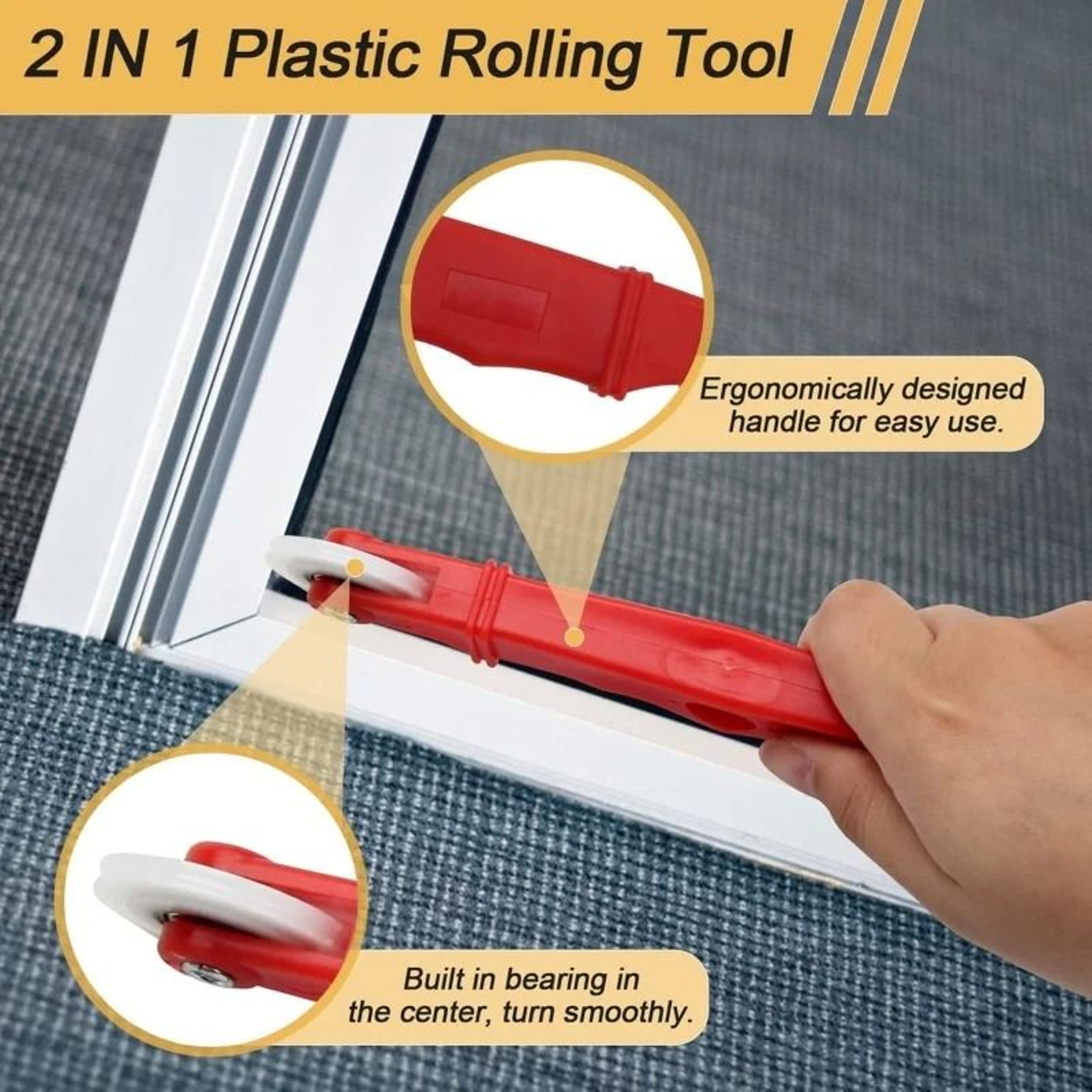 DualWheel Screen Rolling Tool  Convex  Concave Spline Roller With Steel Bearings For Window  Door R 3