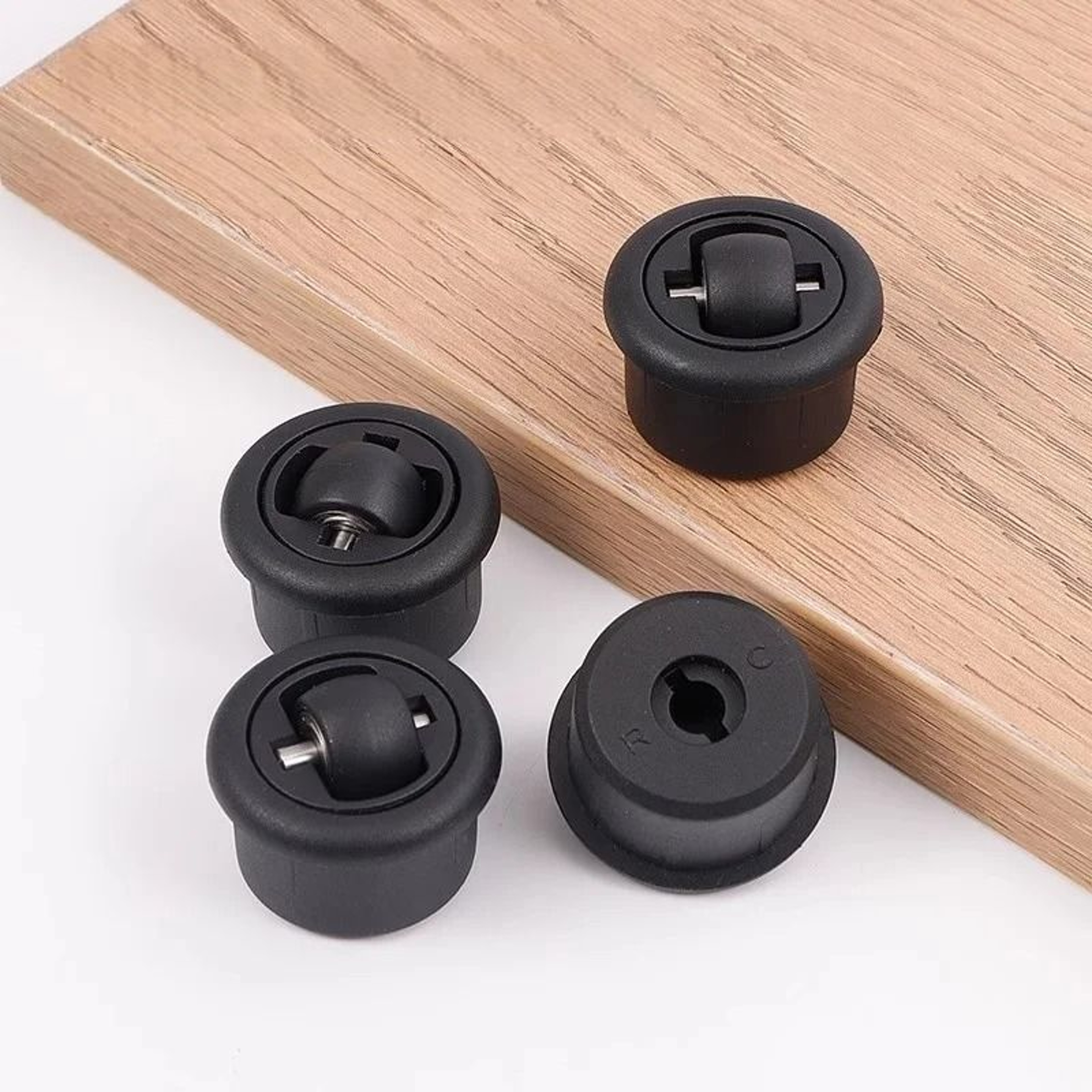 4Pack Hidden Universal Swivel Caster Wheels  360Degree Invisible Furniture Rollers 3