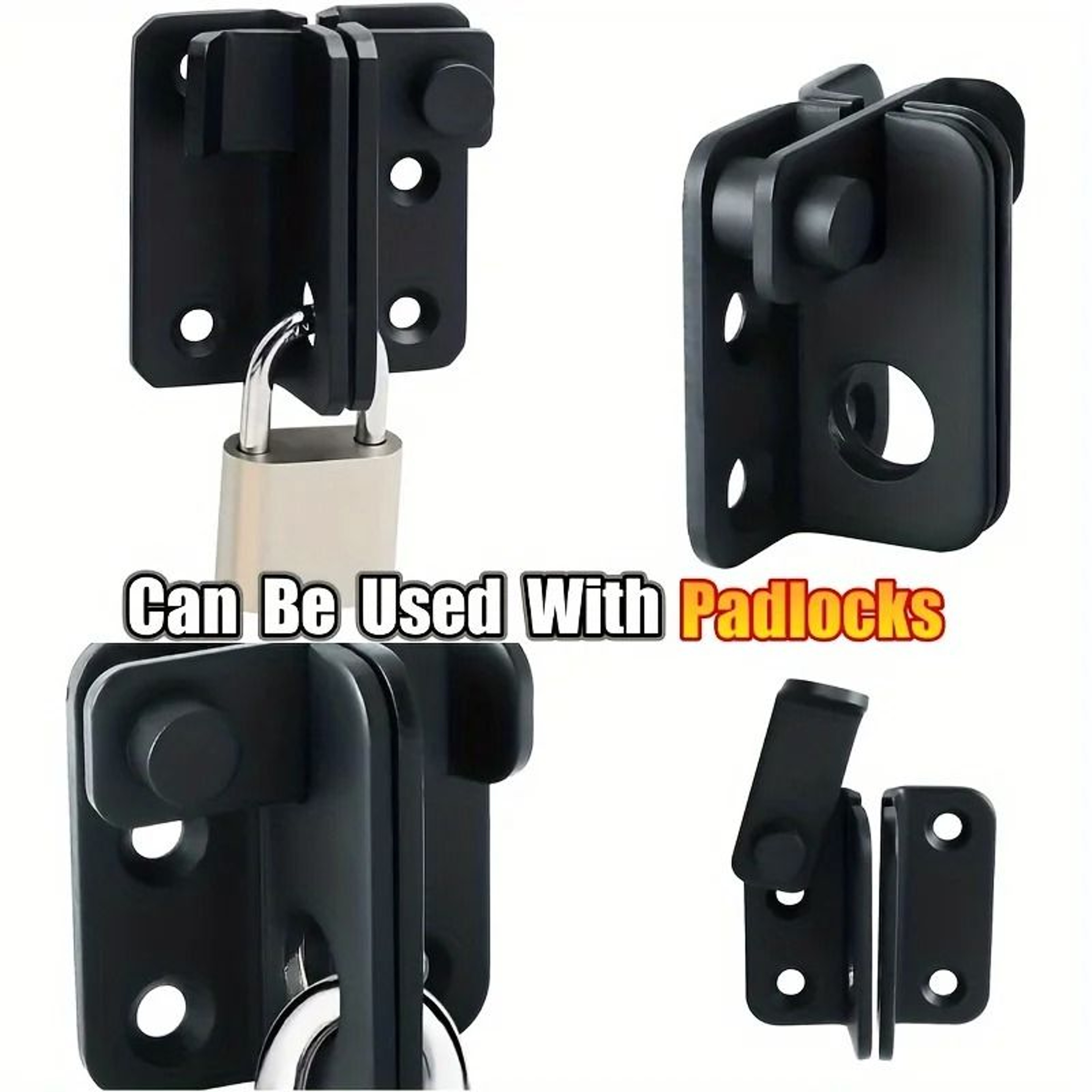 Stainless Steel Padlock Flip Latch  HeavyDuty Gate Slide Bolt Safety Catch For Barn Shed  Cabinet D 2