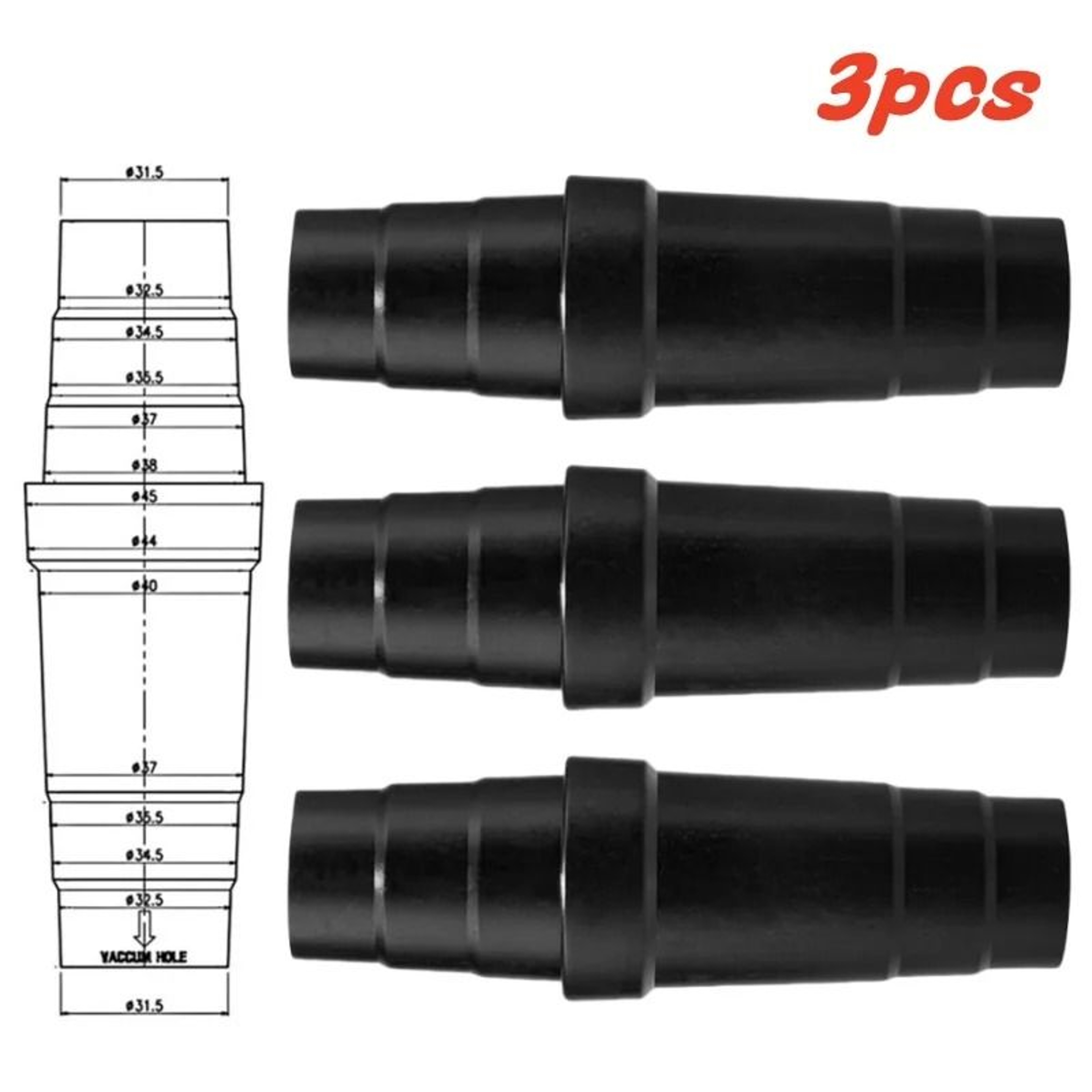 Universal Vacuum Cleaner Attachment Adapter Set  315mm Hose Reducer Connector For Power Tools  Dust 0