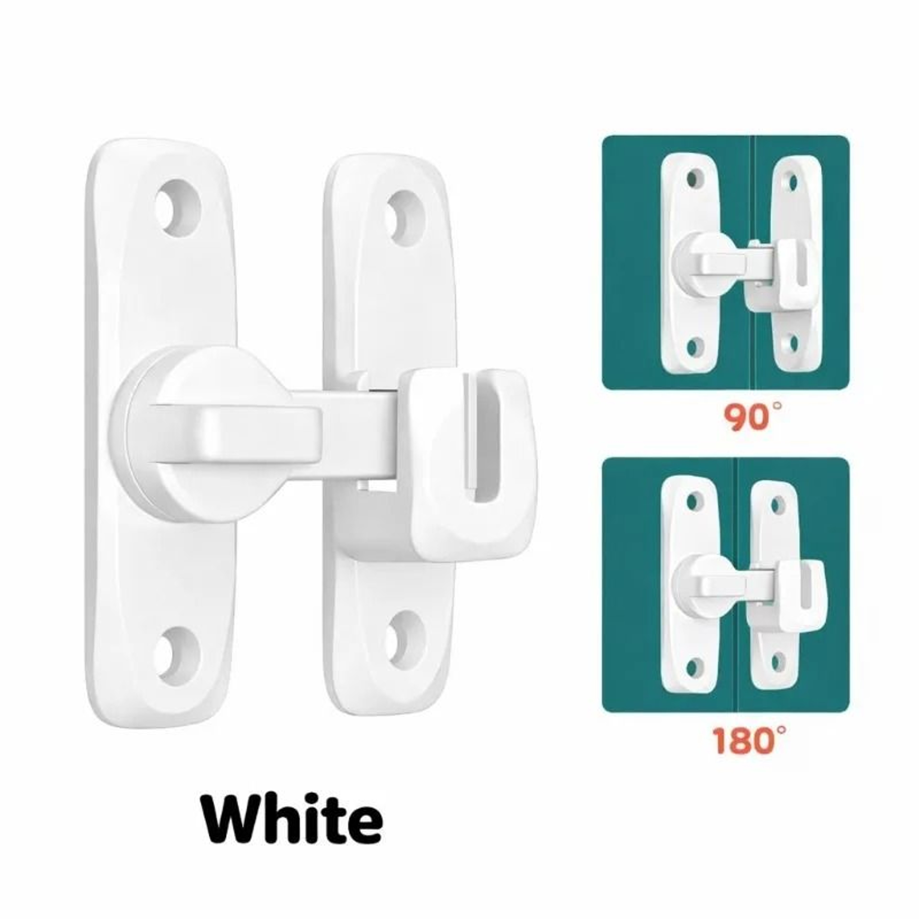 90180 Degree DualAngle Hasp Latch Lock  HeavyDuty AntiTheft Sliding Barn Door  Cabinet Bolt Latch 7