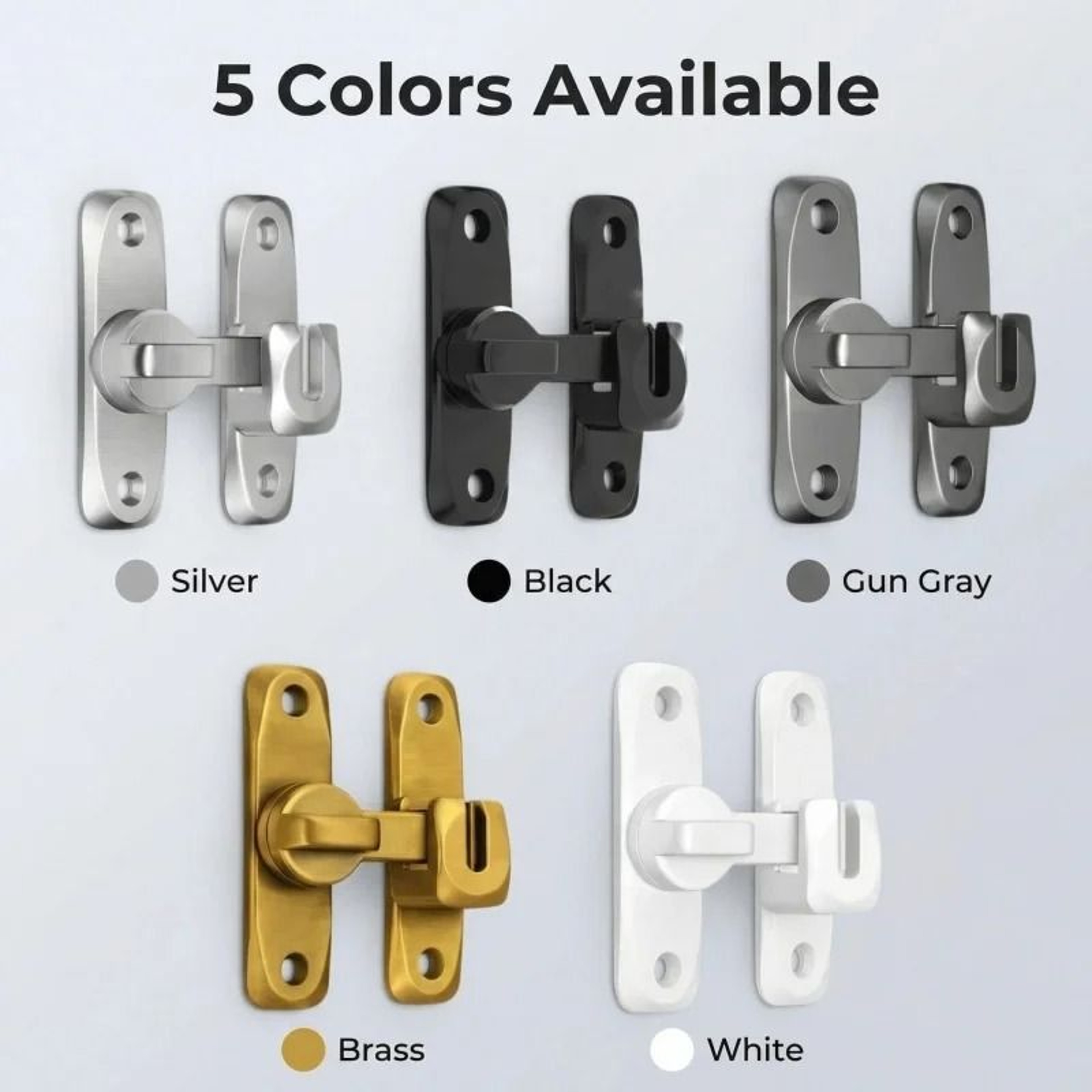 90180 Degree DualAngle Hasp Latch Lock  HeavyDuty AntiTheft Sliding Barn Door  Cabinet Bolt Latch 4