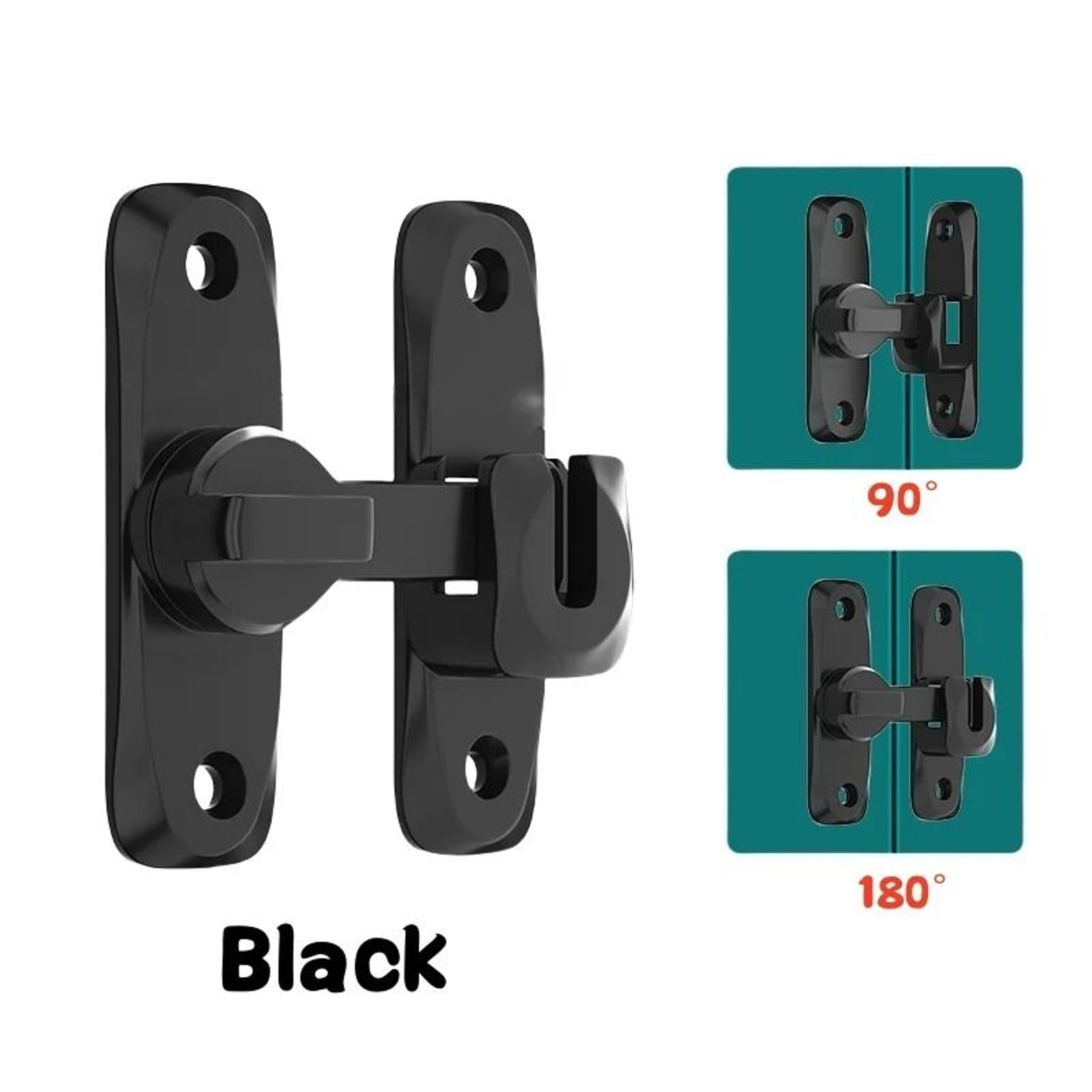 90180 Degree DualAngle Hasp Latch Lock  HeavyDuty AntiTheft Sliding Barn Door  Cabinet Bolt Latch 10