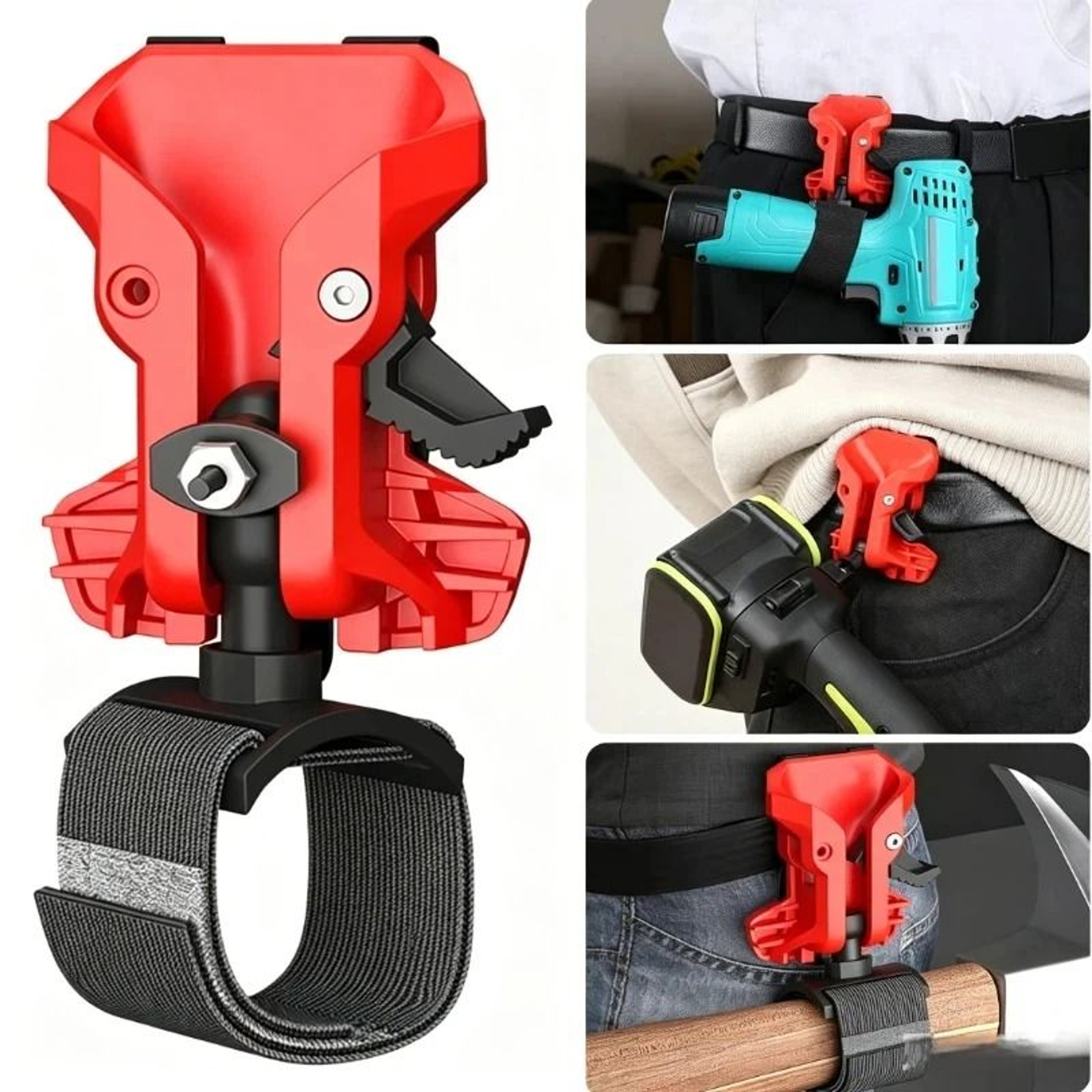 3Pack SelfLocking Drill Holder Belt Clips  QuickRelease Electric Tool Holster  Organizer 0