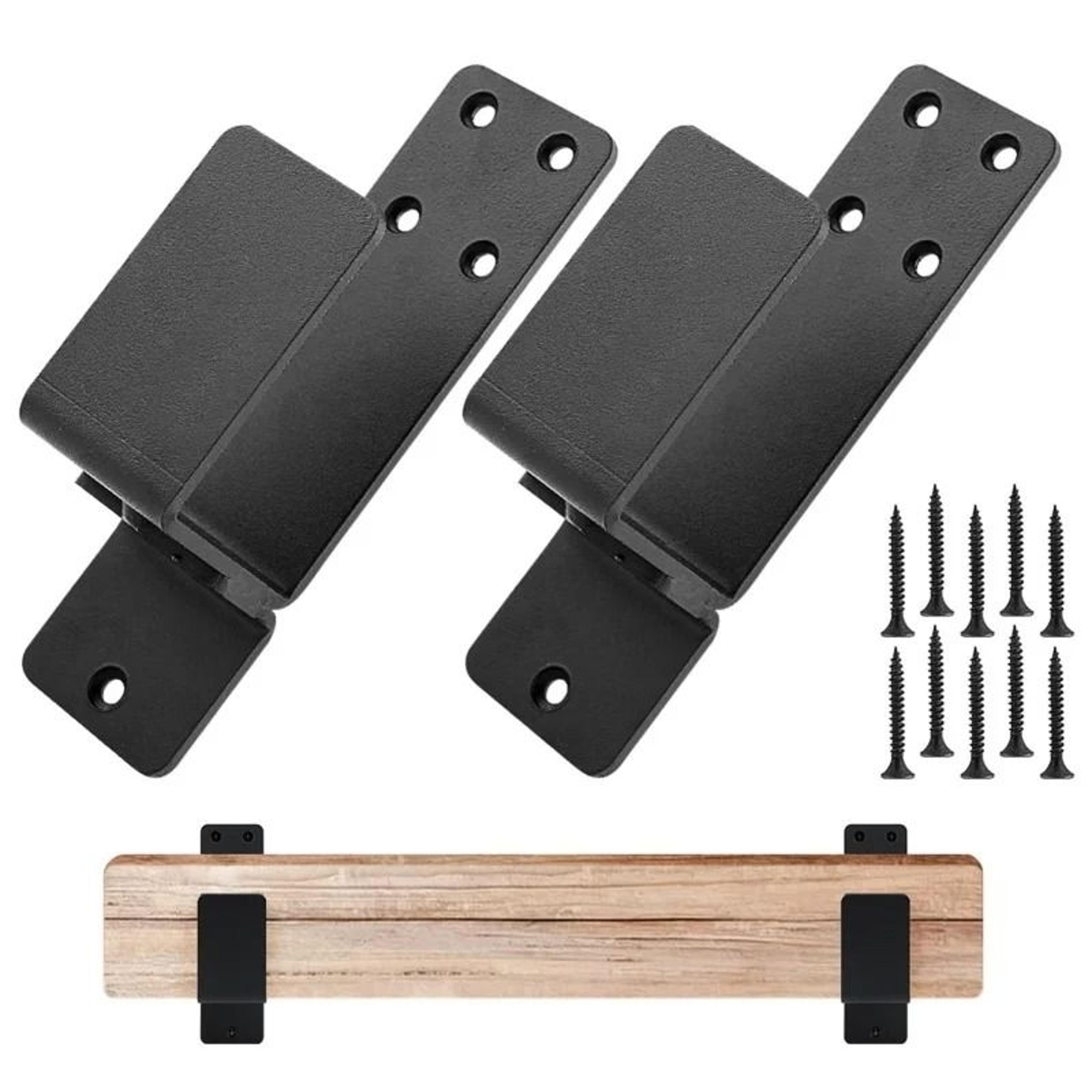 2Pack HeavyDuty Carbon Steel Door Barricade Brackets  DropOpen UBracket Bar Holder For 2x4 Lumber 0