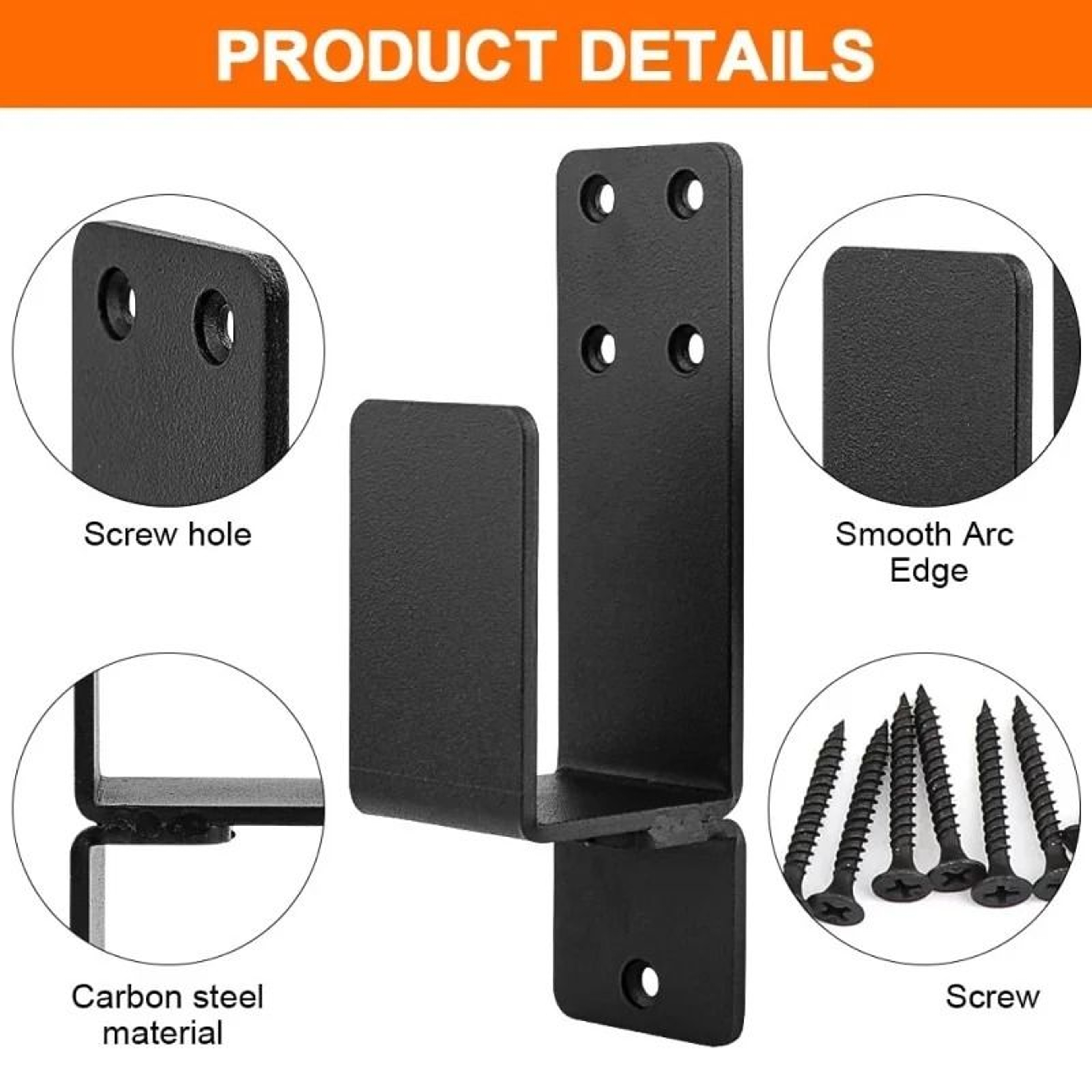 2Pack HeavyDuty Carbon Steel Door Barricade Brackets  DropOpen UBracket Bar Holder For 2x4 Lumber 3