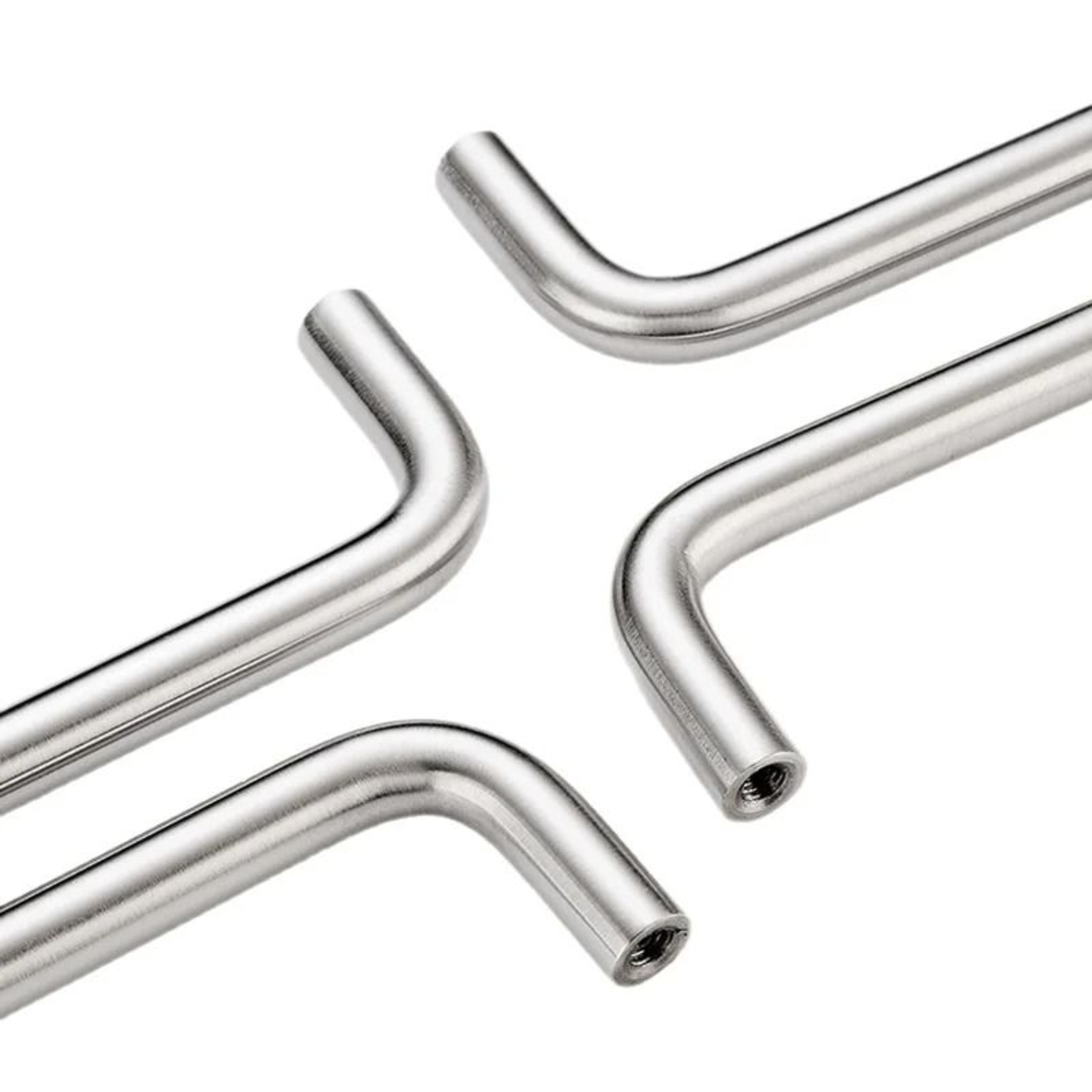 Solid Stainless Steel UType Cabinet Handles  Silver Wardrobe  Drawer Pull Knobs 64mm320mm 3
