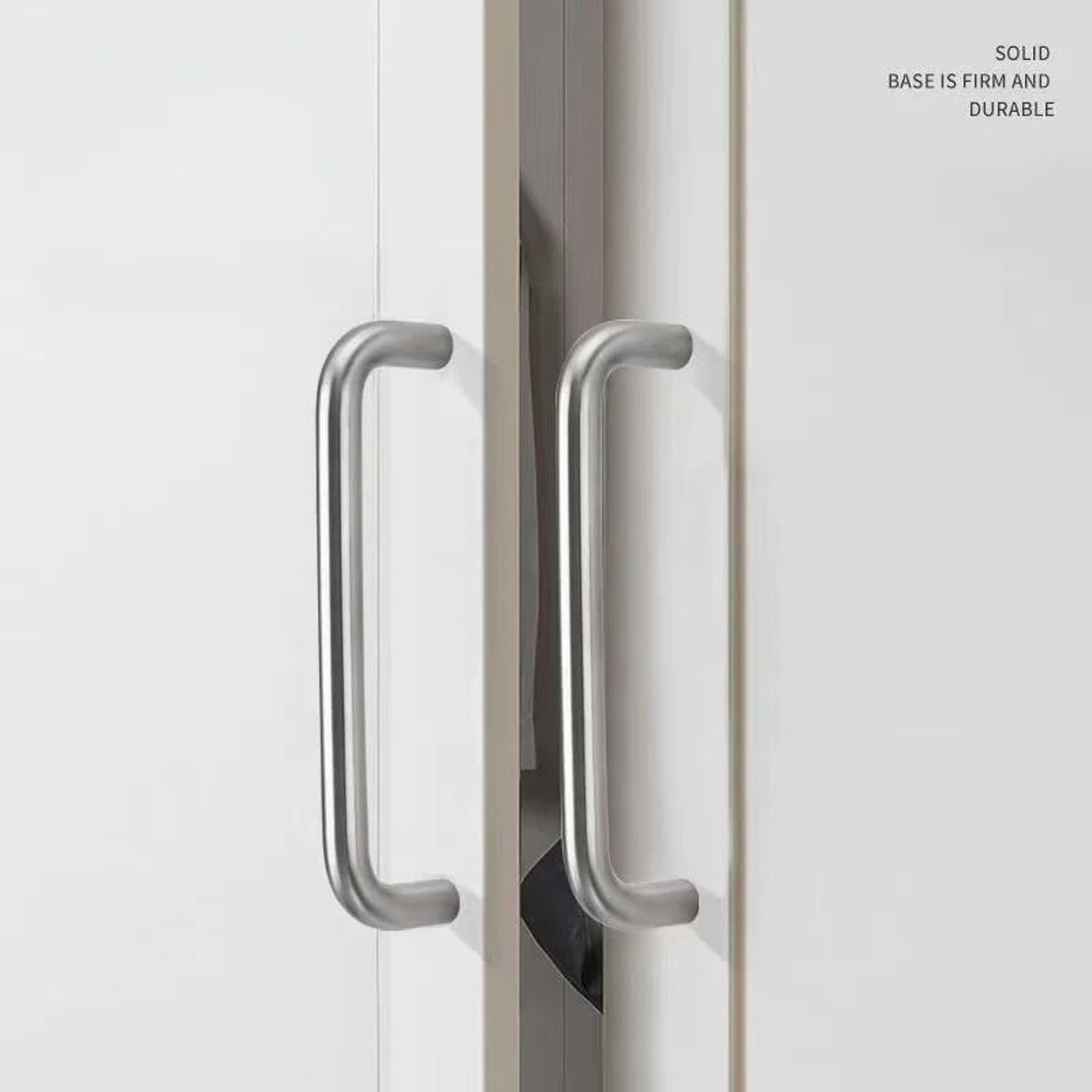 Solid Stainless Steel UType Cabinet Handles  Silver Wardrobe  Drawer Pull Knobs 64mm320mm 1