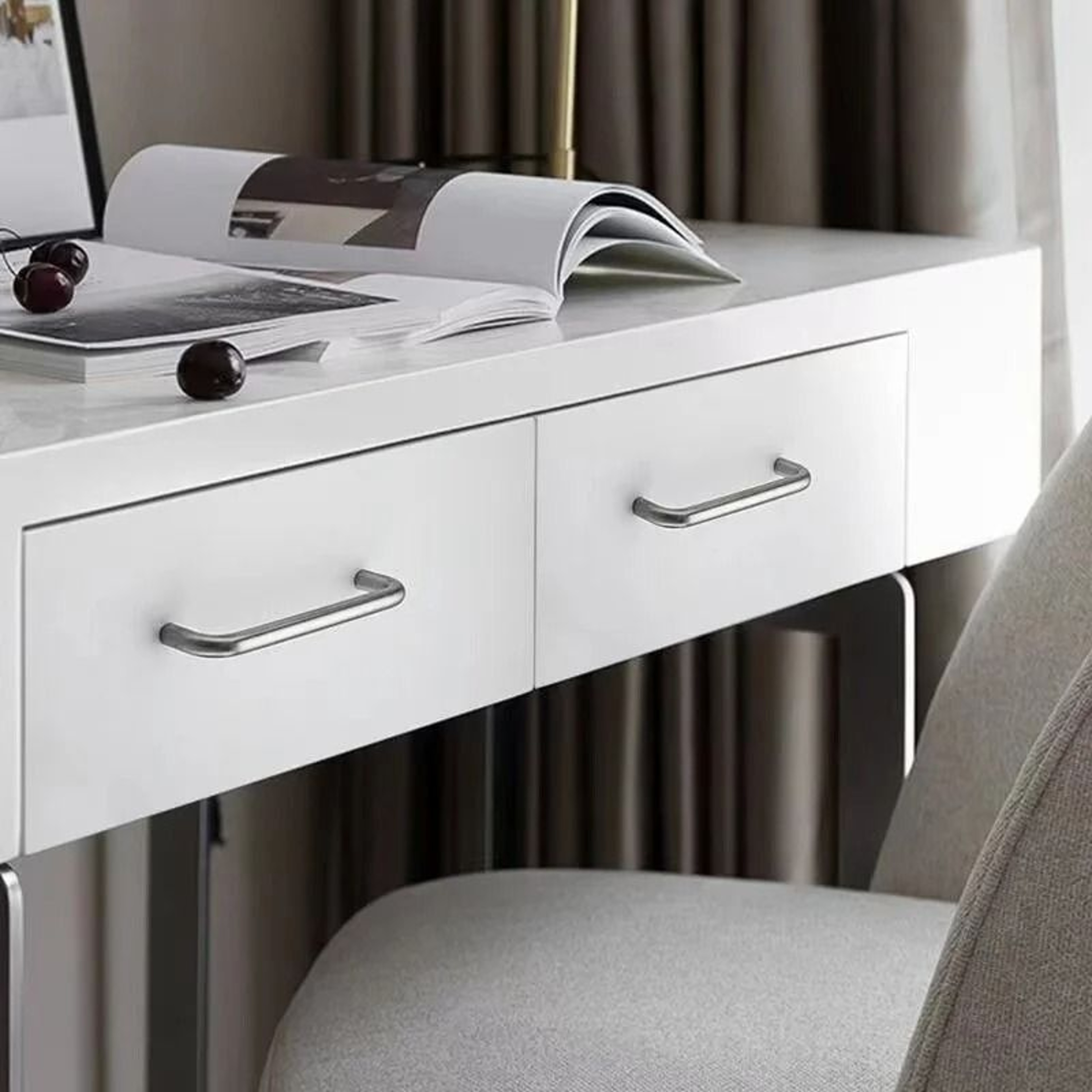 Solid Stainless Steel UType Cabinet Handles  Silver Wardrobe  Drawer Pull Knobs 64mm320mm 5