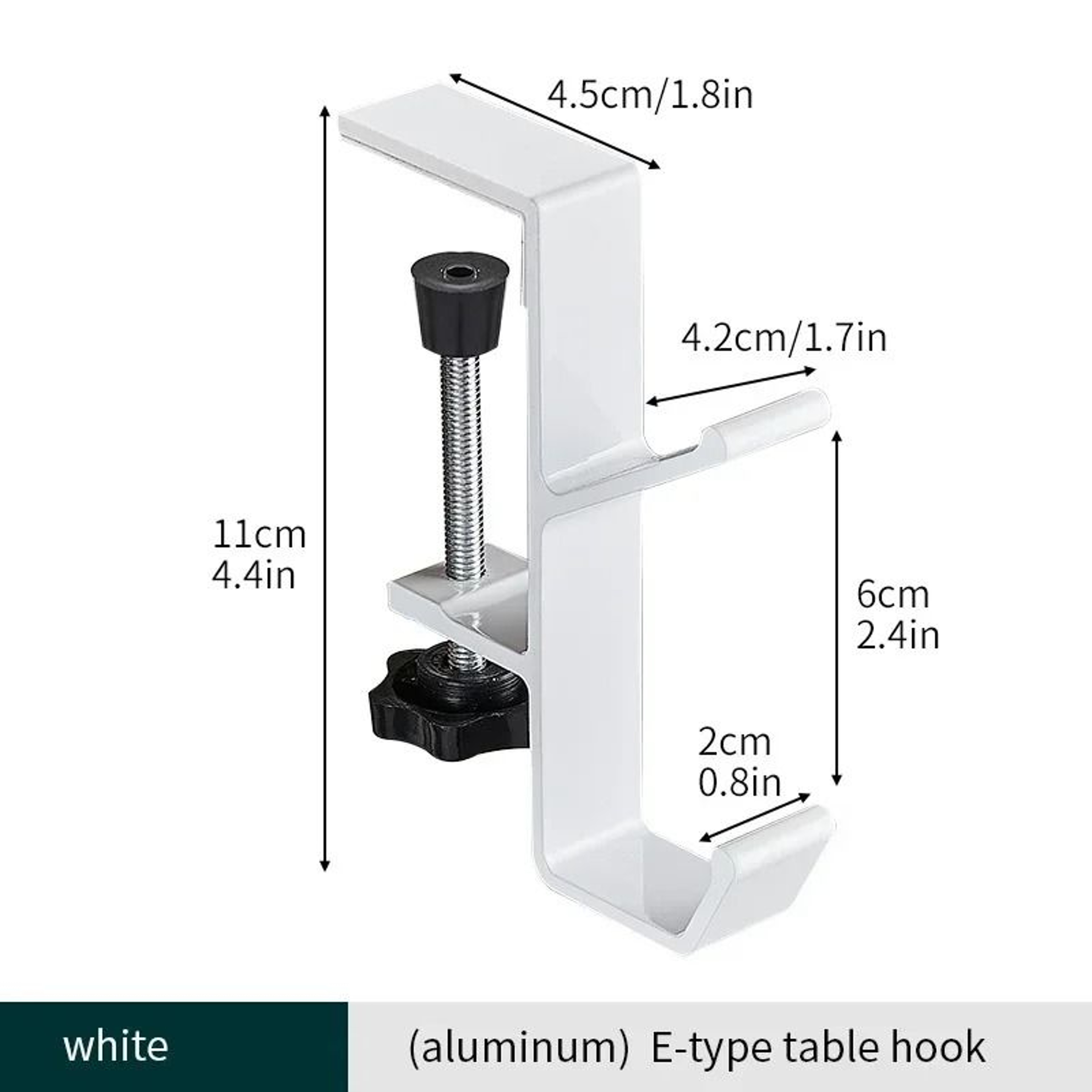 MultiFunctional Table Edge Double Hook  PunchFree Adjustable Desk Hanger For Backpacks  Bags 7