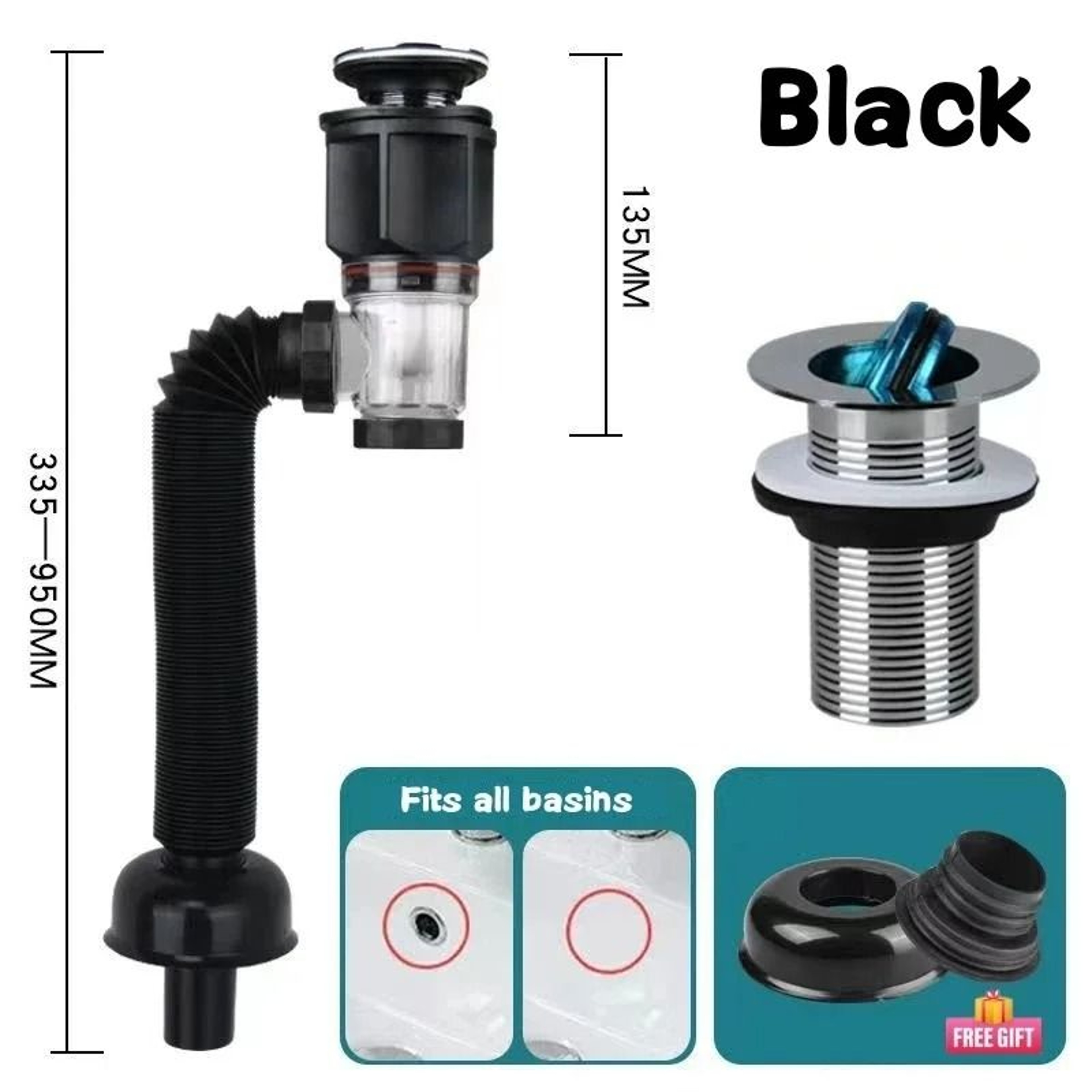 Universal FlipTop Kitchen Sink Drain  Retractable Deodorizing Downspout  Flexible AntiClogging Filt 6