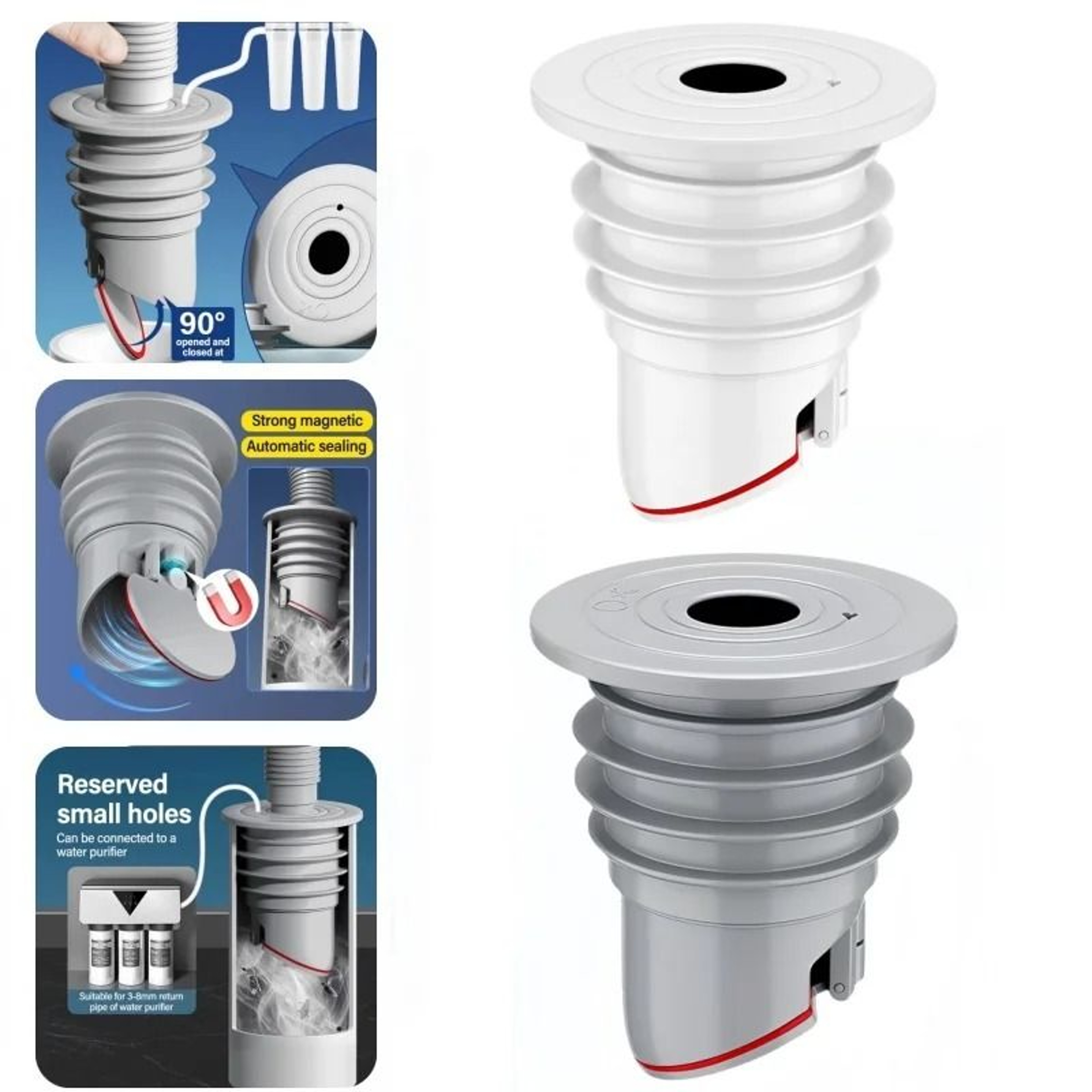 3575mm Sewer Pipe Sealing Ring  Water Plug  AntiOdor Silicone Floor Drain Stopper 0