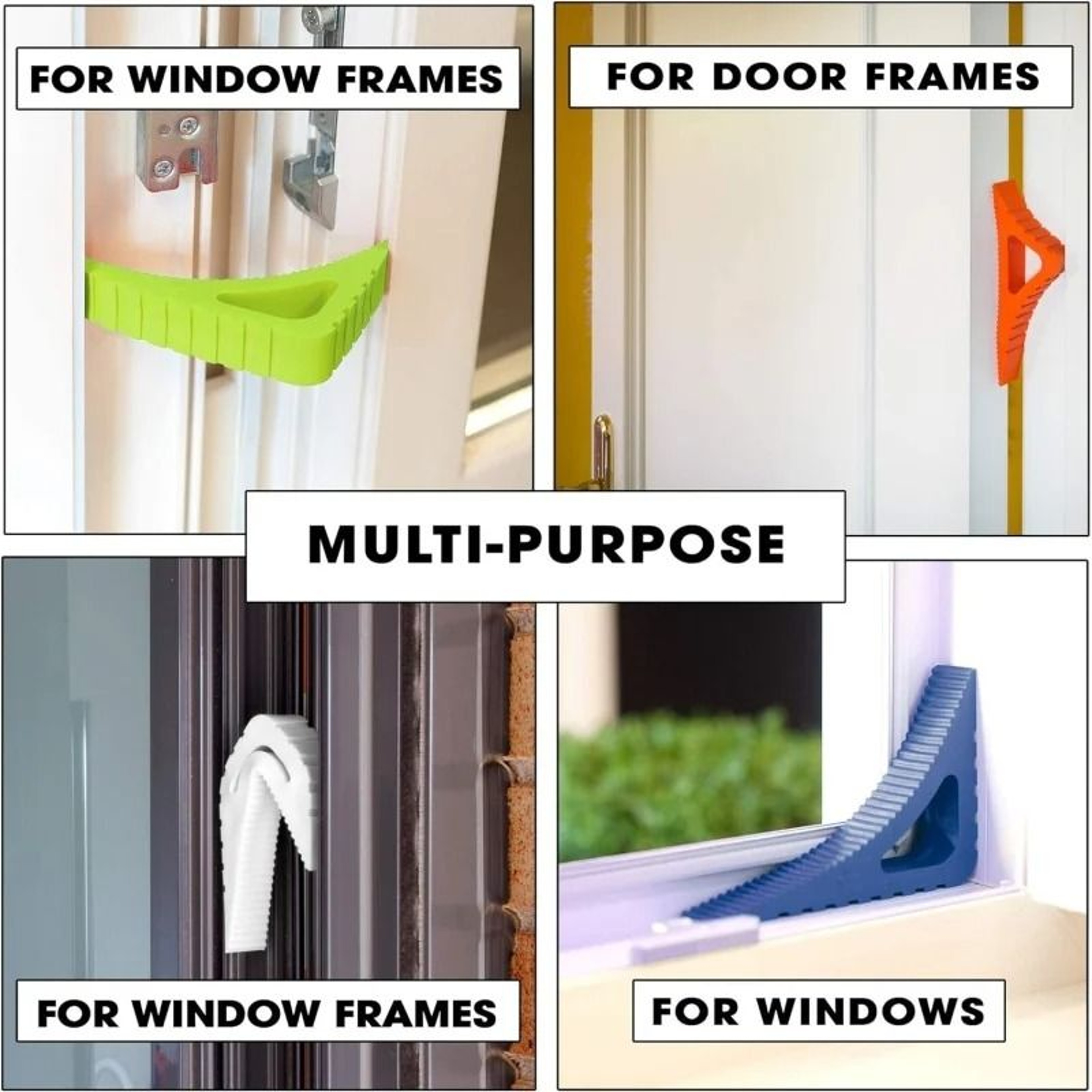 MultiUse ShockAbsorbent Rubber Door Stoppers  HeavyDuty AntiCollision Doorstop Wedges 5
