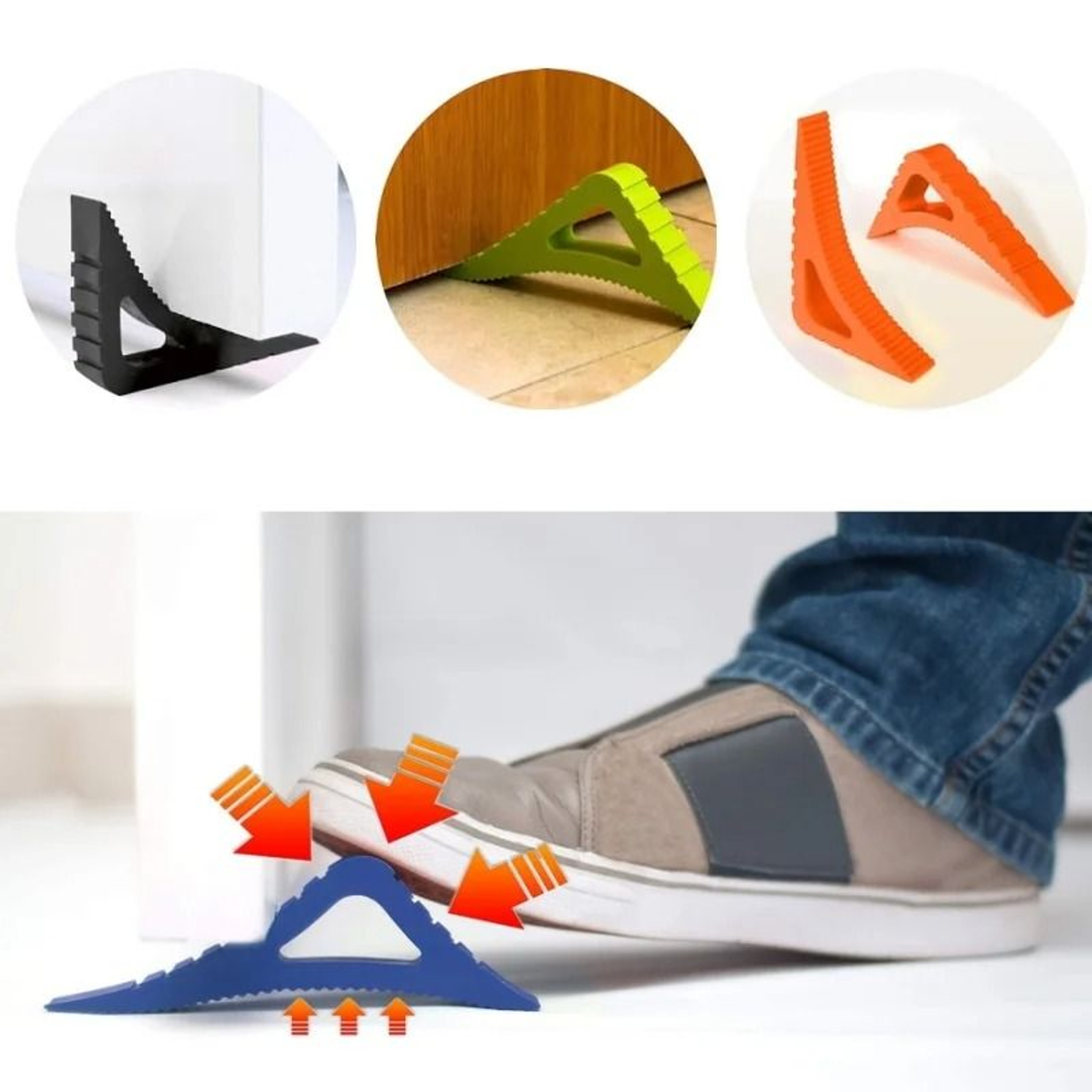 MultiUse ShockAbsorbent Rubber Door Stoppers  HeavyDuty AntiCollision Doorstop Wedges 1
