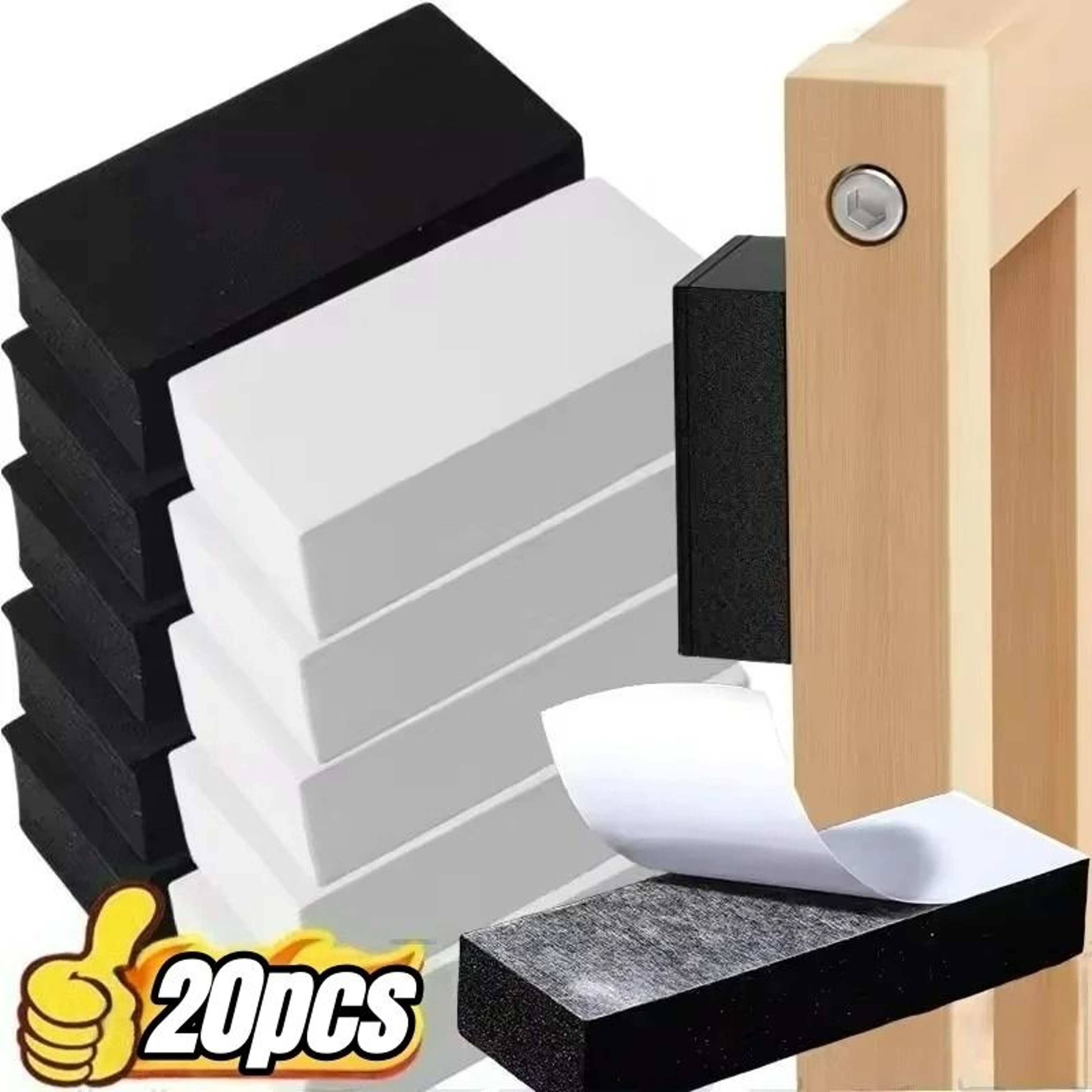 20Pack SelfAdhesive Headboard Stoppers  Wall Protectors  AntiShake EVA Foam Bed Frame Stabilizers 0
