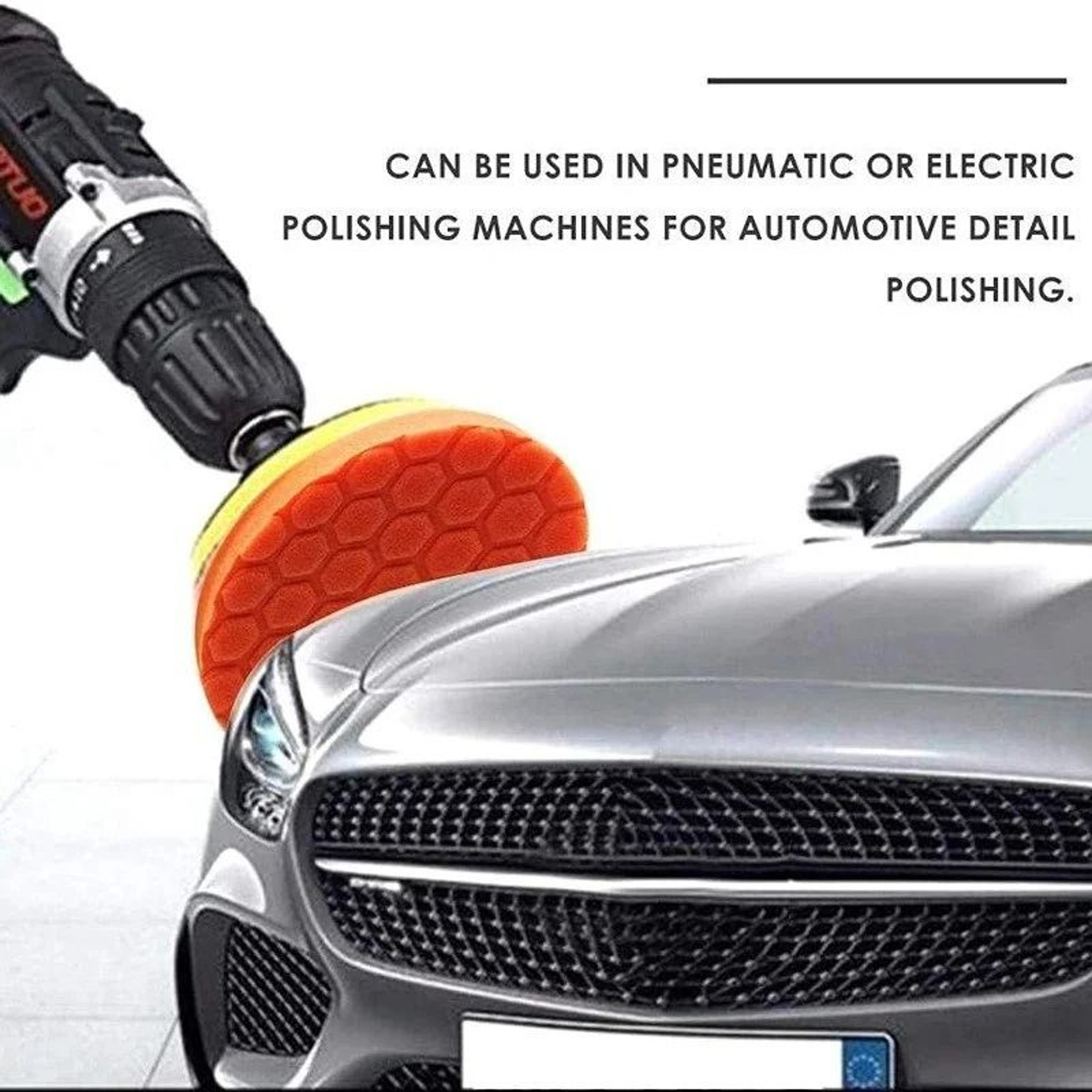 5Piece Car Polishing  Buffing Pad Kit  34567 Inch SelfAdhesive Sponge Waxing Pads For Auto Care 4