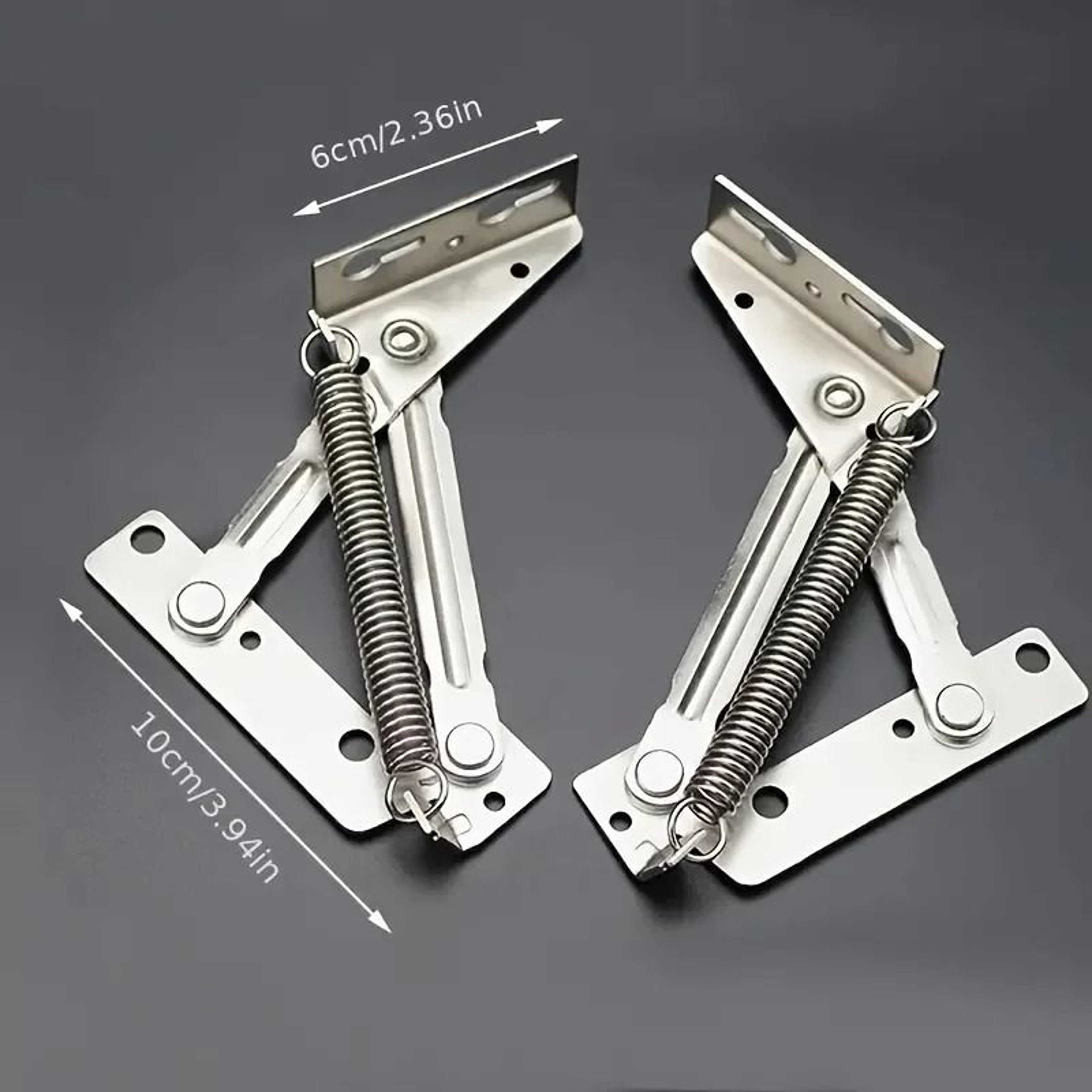 2Piece 80Degree Spring Hinges Set  Cabinet Door Foldable Lifting Brackets  Sofa Sprung Lifters 0