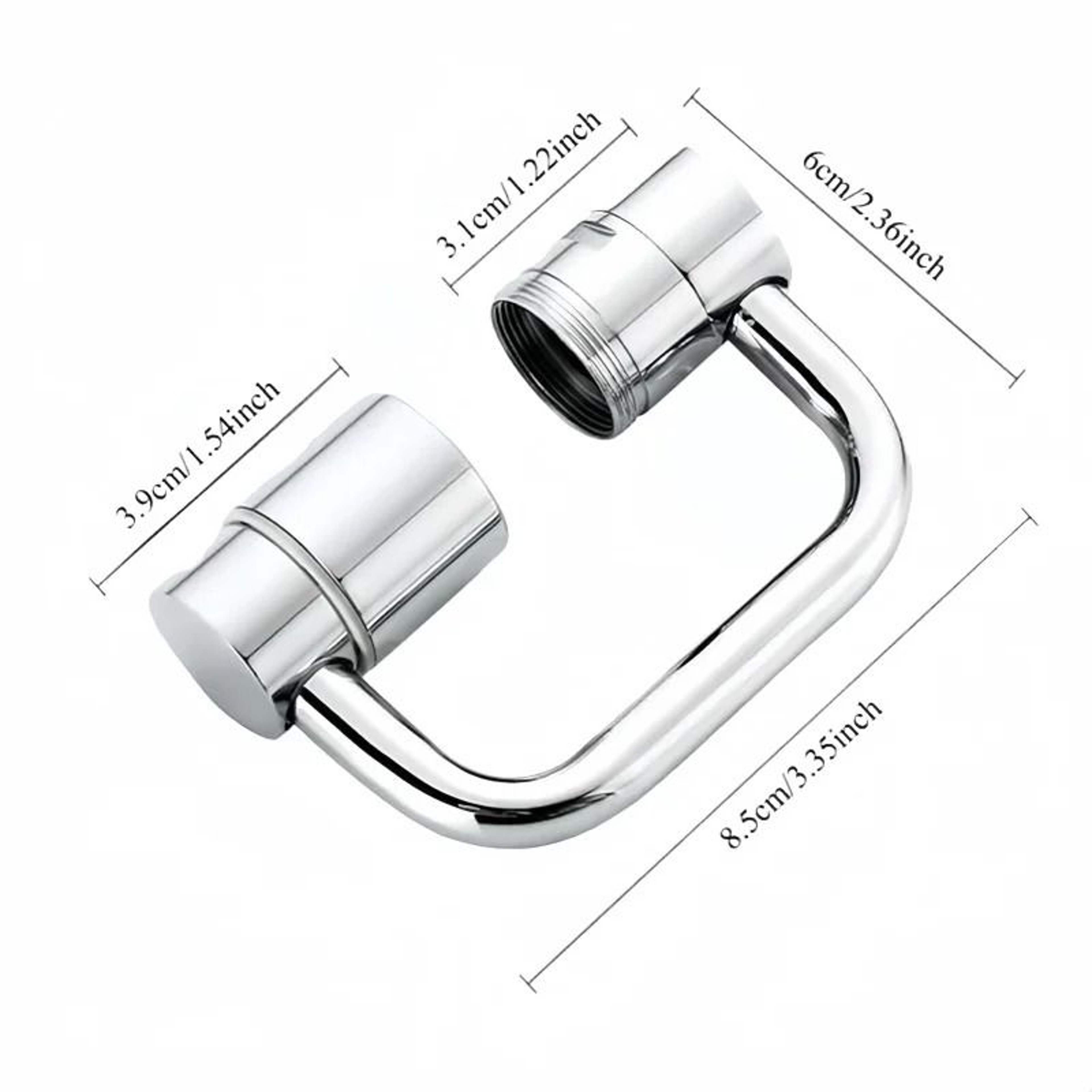 1080 Swivel UShaped Alloy Faucet Extender  DualMode Splash Filter  Water Spray Attachment 4