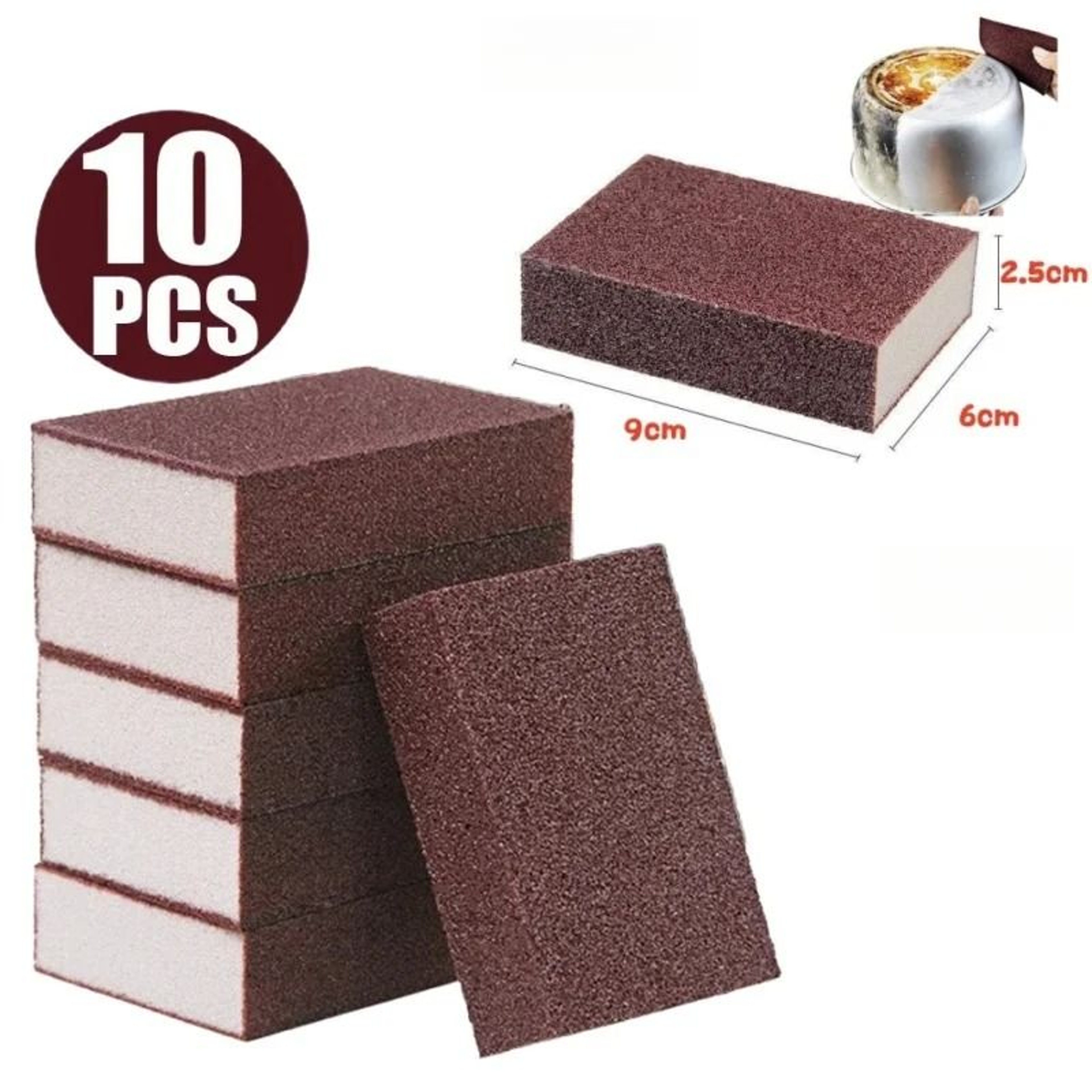 10Piece Nano Carborundum Sponge Magic Erasers  HeavyDuty Emery Rust  Scale Removal Cleaning Brushes 7