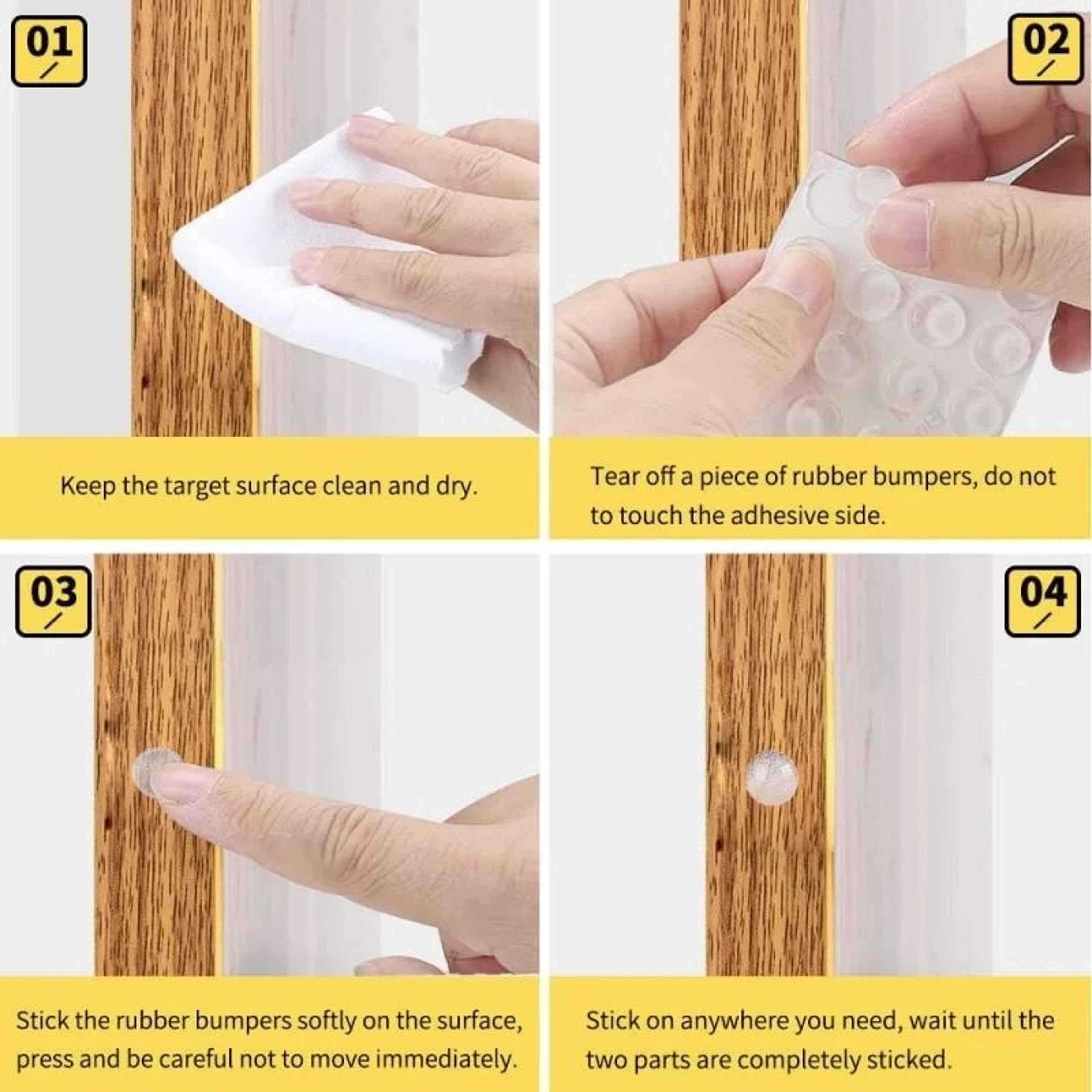 100Pack SelfAdhesive Transparent Rubber Door Stops  Silicone Furniture Buffer  Cabinet Bumper Pads 5