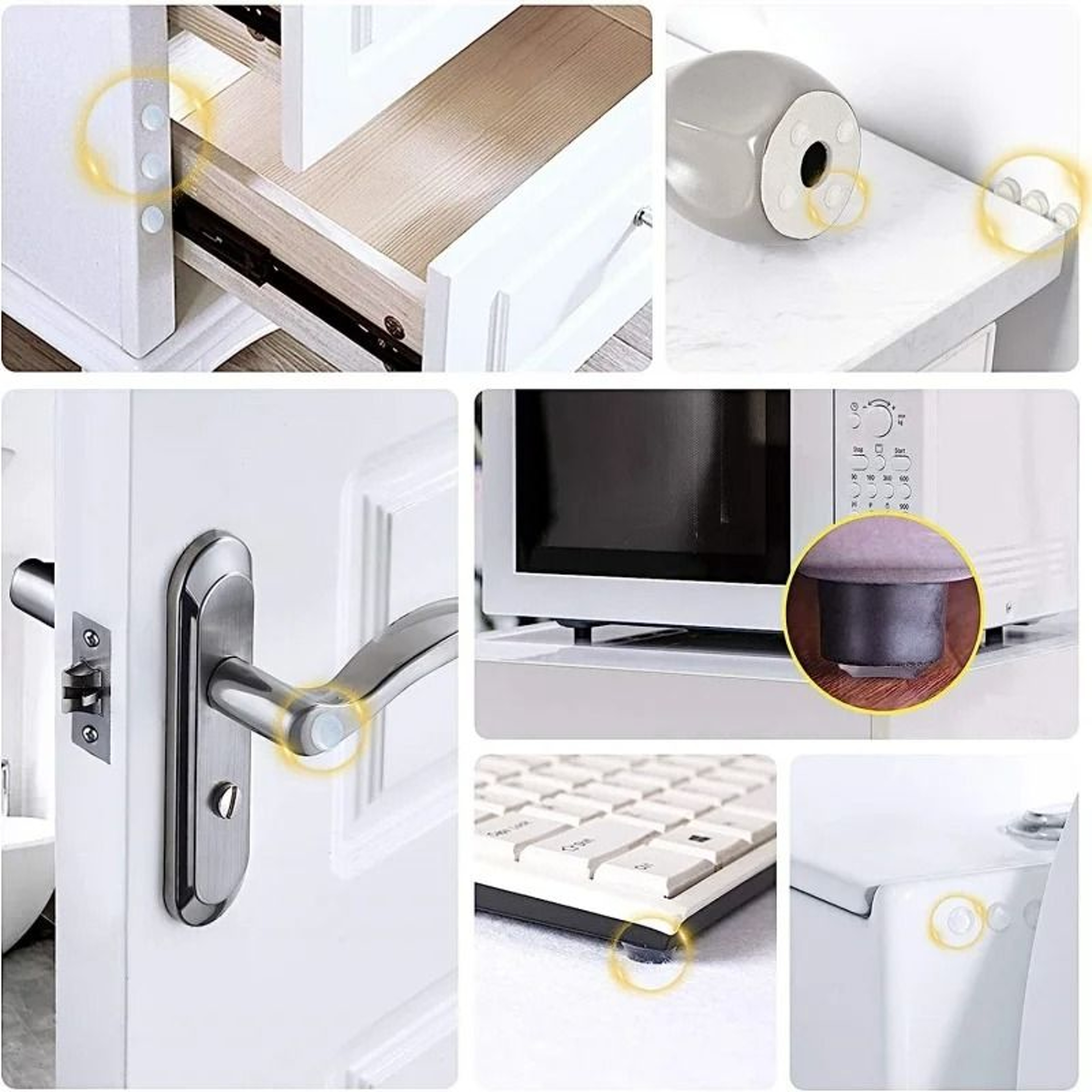100Pack SelfAdhesive Transparent Rubber Door Stops  Silicone Furniture Buffer  Cabinet Bumper Pads 3