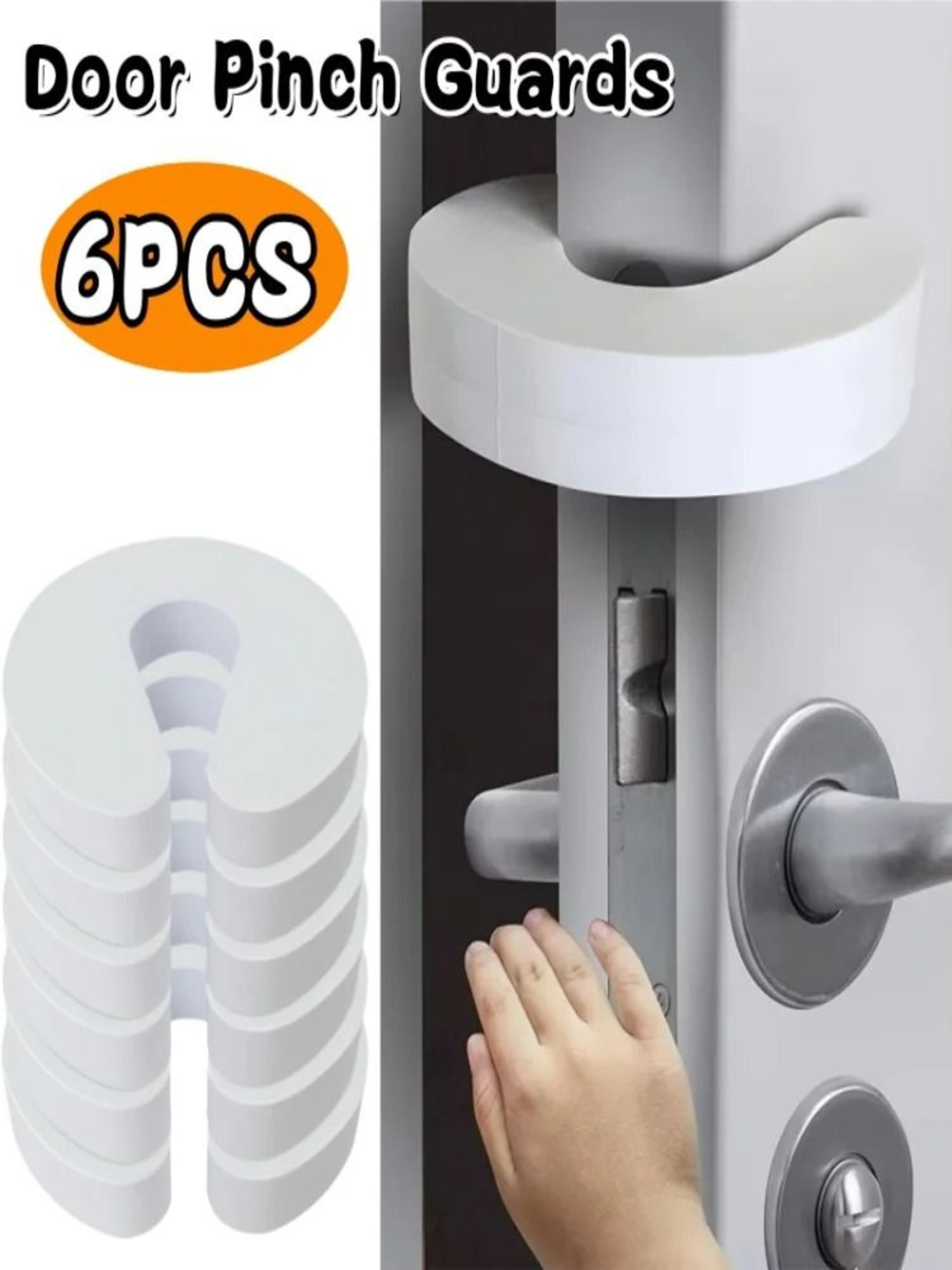 6Pack Foam Door Pinch Guards  BabyProofing Door Slam Stoppers  Finger Protectors 0