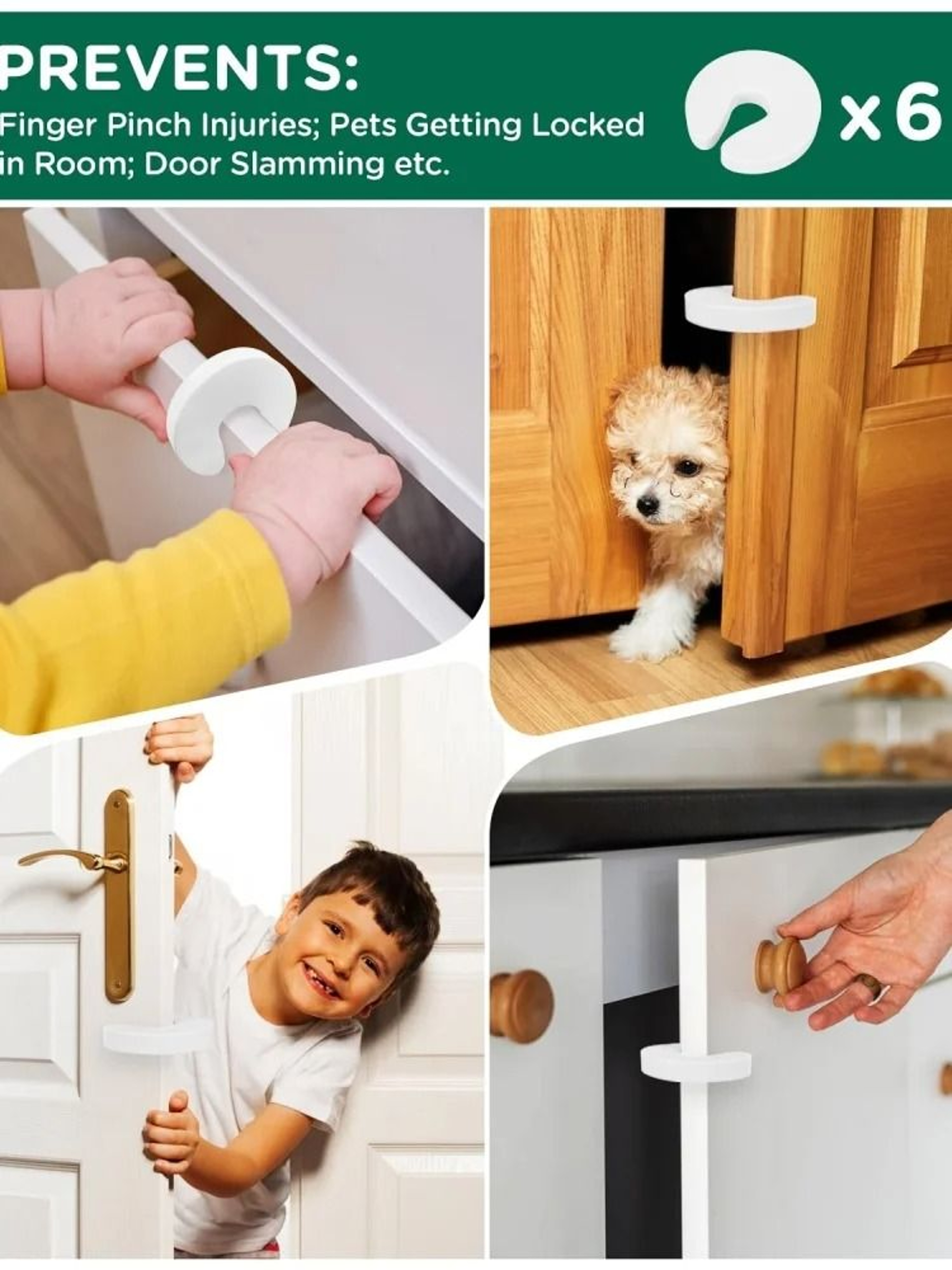 6Pack Foam Door Pinch Guards  BabyProofing Door Slam Stoppers  Finger Protectors 5