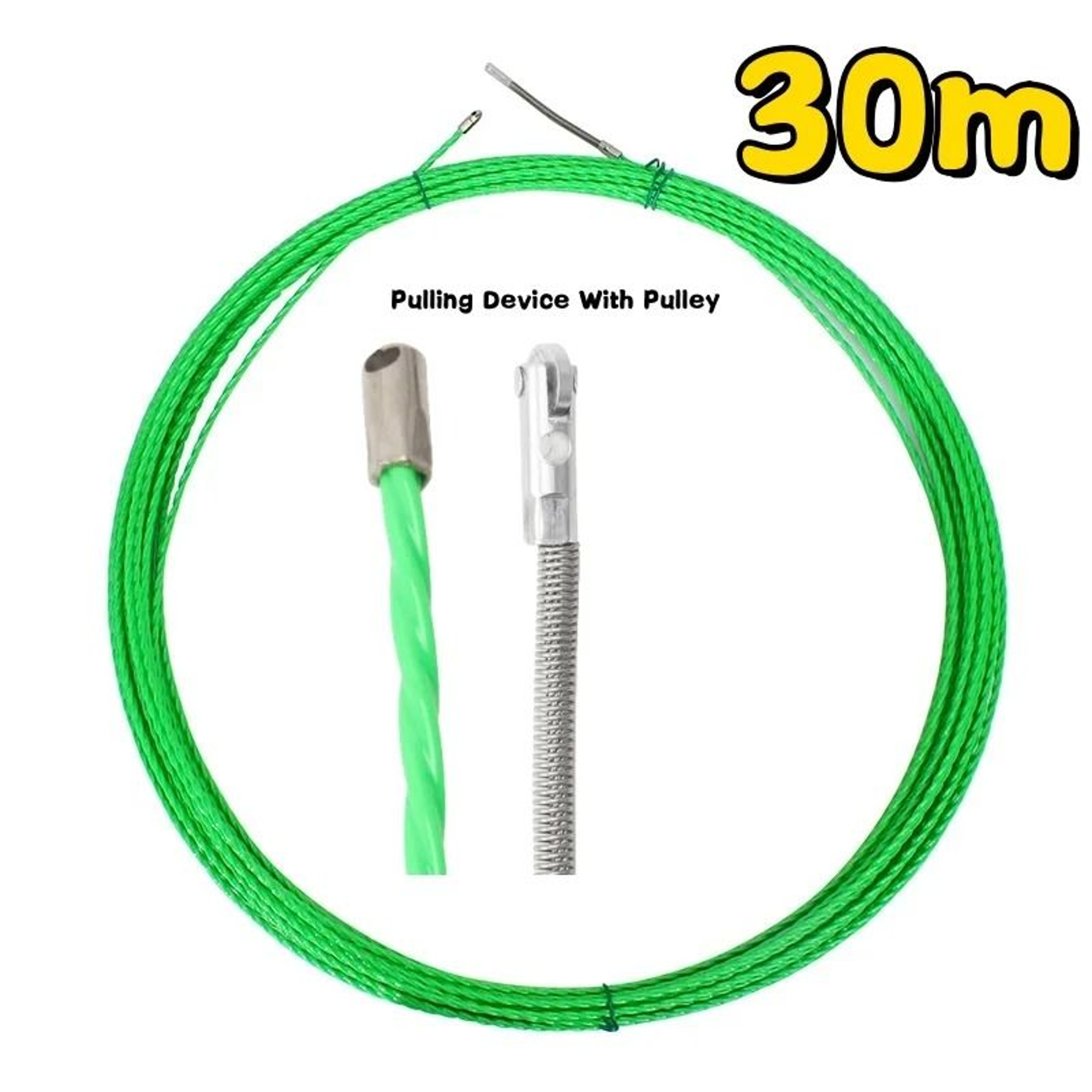 Universal Wire Threading Device 5m30m  HeavyDuty Spring Rope Fish Tape Wire Puller With Pulley 10