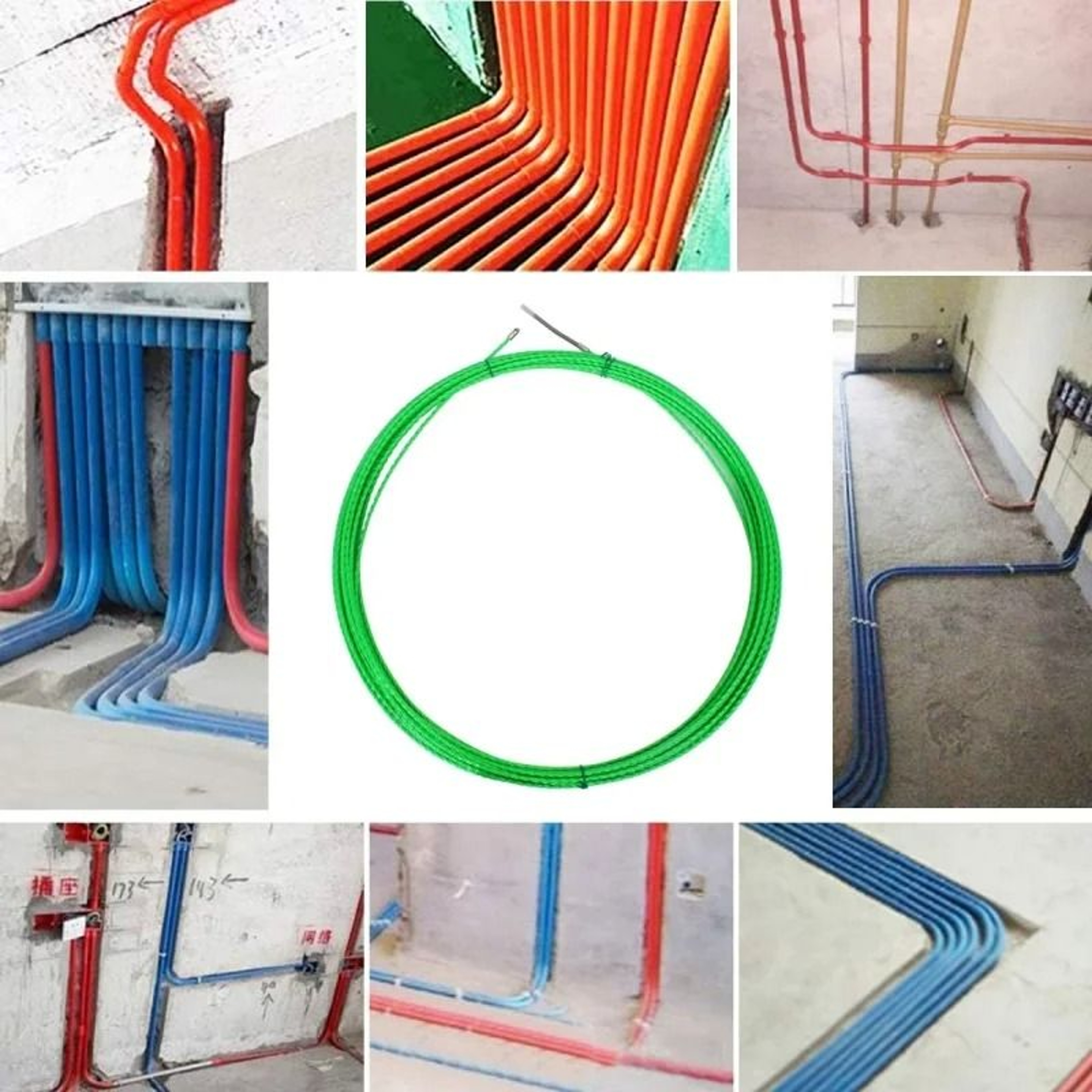 Universal Wire Threading Device 5m30m  HeavyDuty Spring Rope Fish Tape Wire Puller With Pulley 4