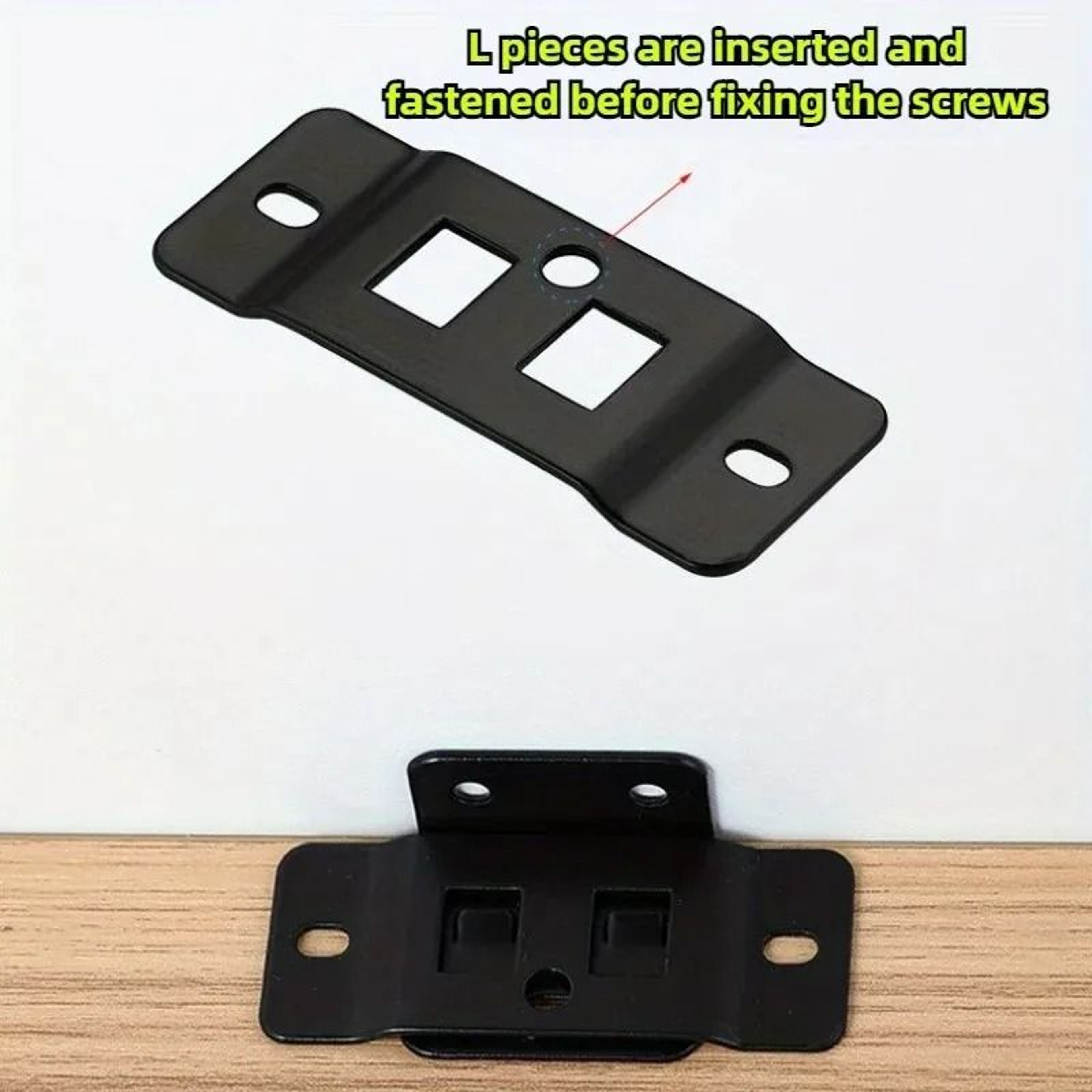 48 Pairs 2In1 Metal Fixing Buckle Inserts  LShaped 90Degree QuickFitting Shelf  Cabinet Brackets 2